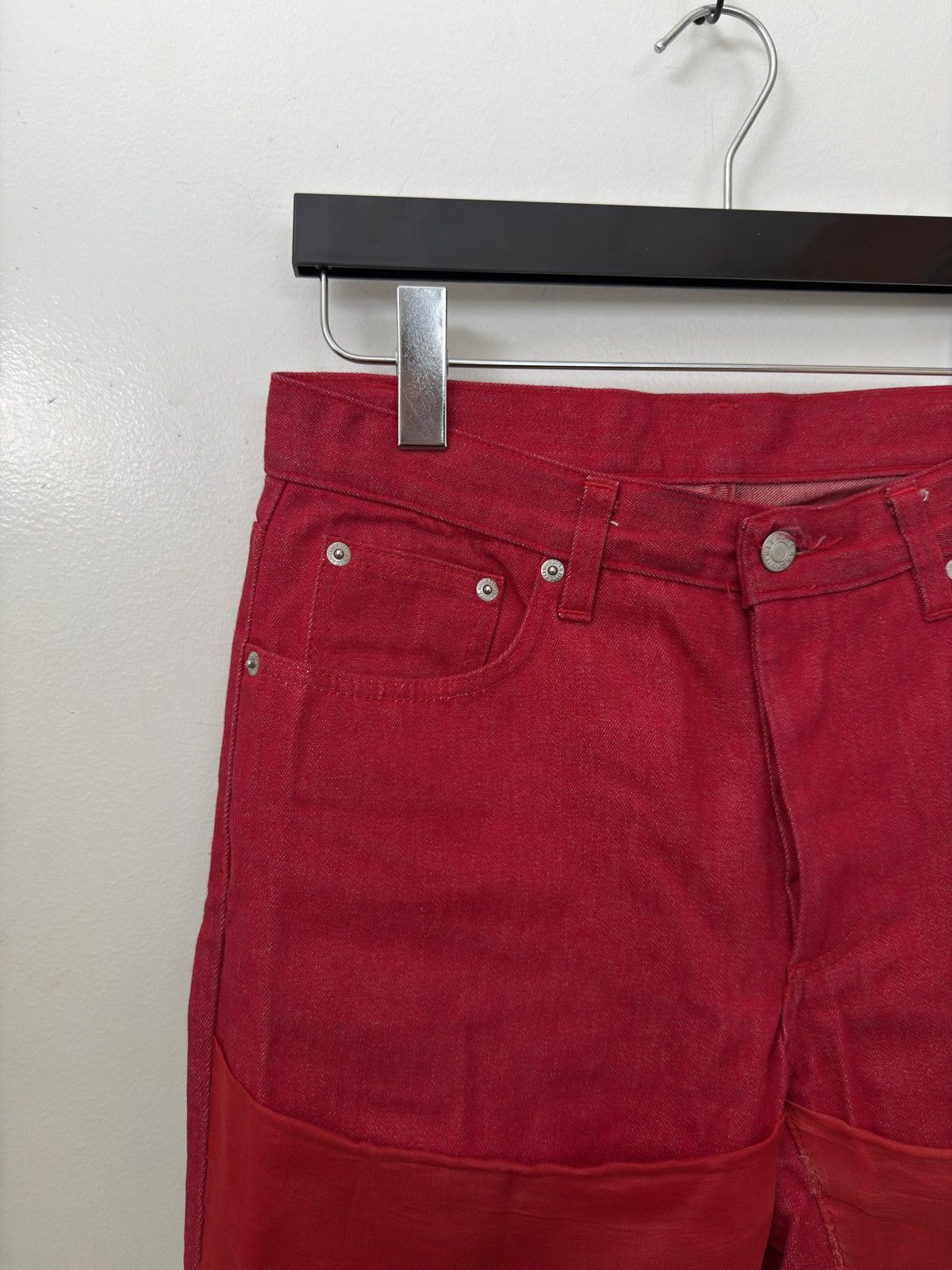 Helmut Lang AW97 Fuschia Sheer-Overlay Jeans Size US 29 - 2 Thumbnail