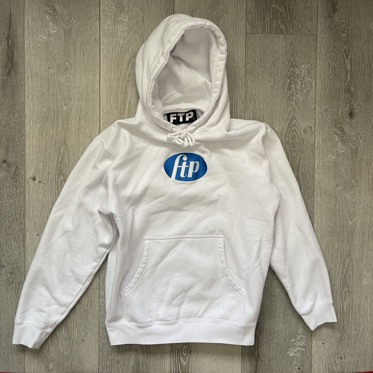 image of Fuck The Population Ftp White Hoodie Small, Men's