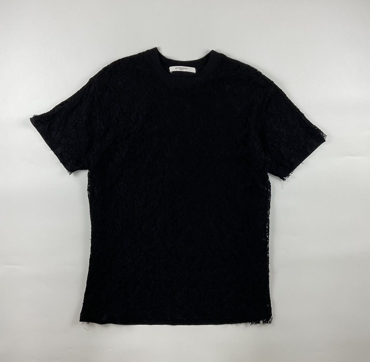 image of Oversized Givenchy Lace Layered Tee in Black, Men's (Size Small)