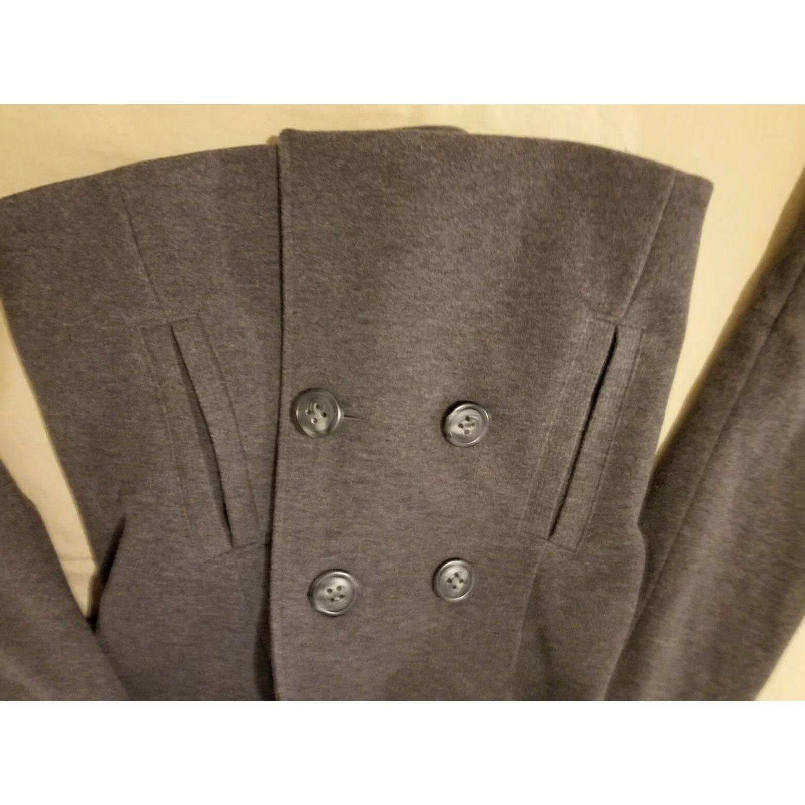 Express Express Womens Grey Wool Pea Coat Jacket 6 Size M / US 6-8 / IT 42-44 - 3 Thumbnail