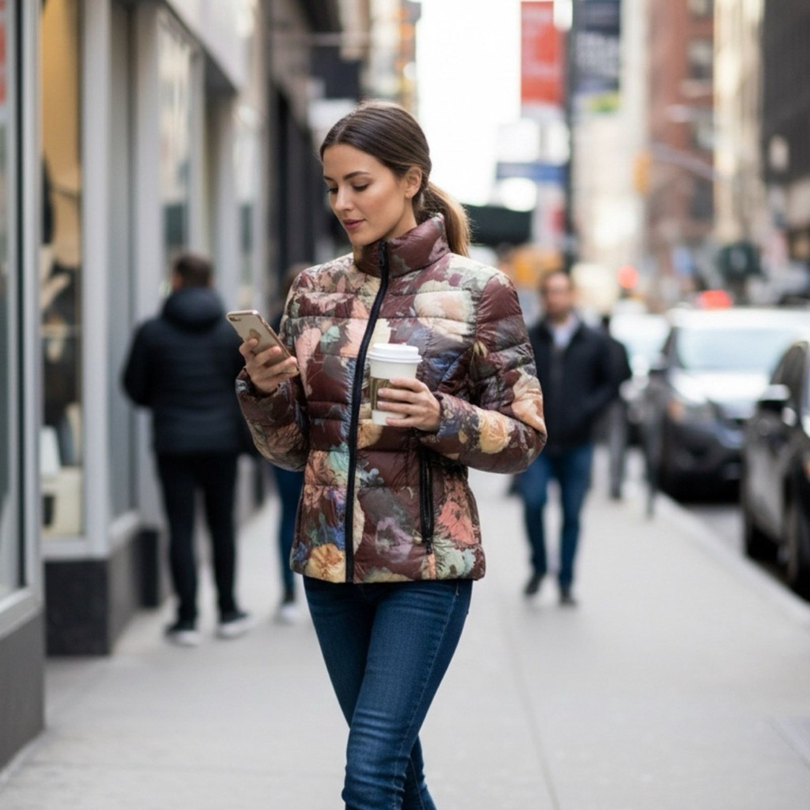 Other Y2K Lightweight 90% down filled Floral Women Puffer Jacket S Size M / US 6-8 / IT 42-44 - 1 Thumbnail
