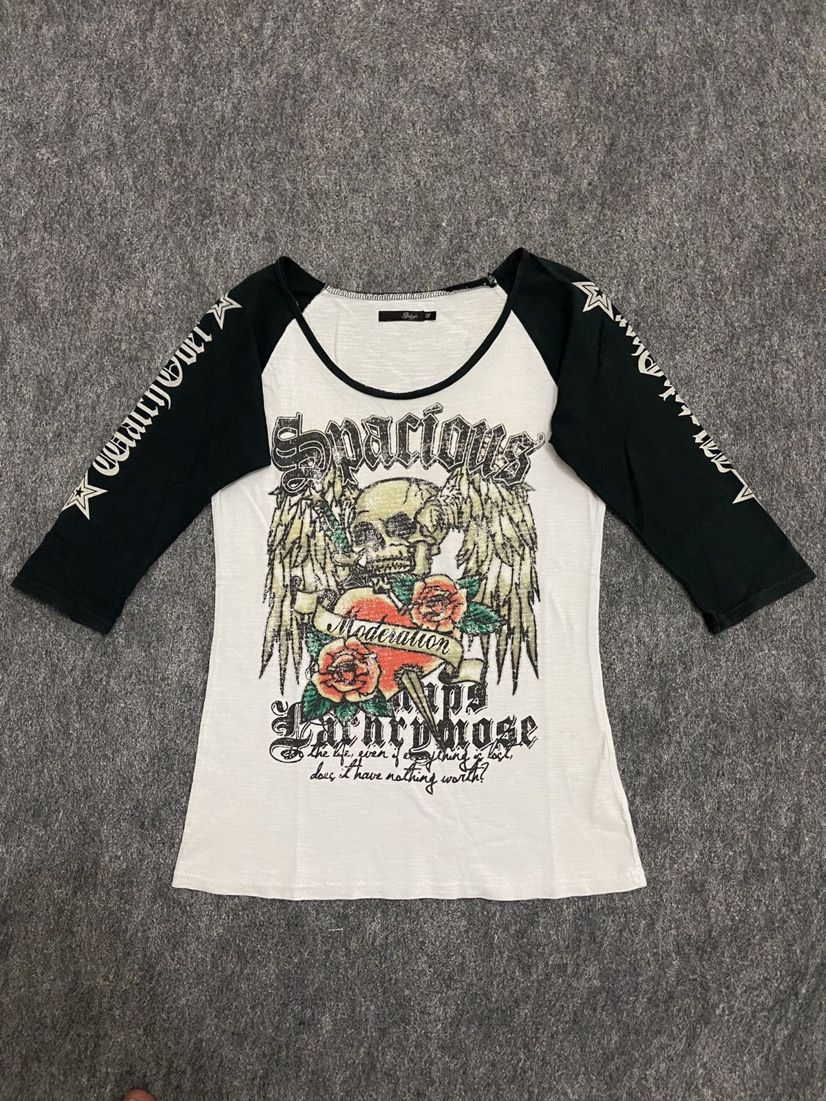 Vintage Y2K galyge half sleeve t-shirt punk skulls Size S / US 4 / IT 40 - 1 Thumbnail