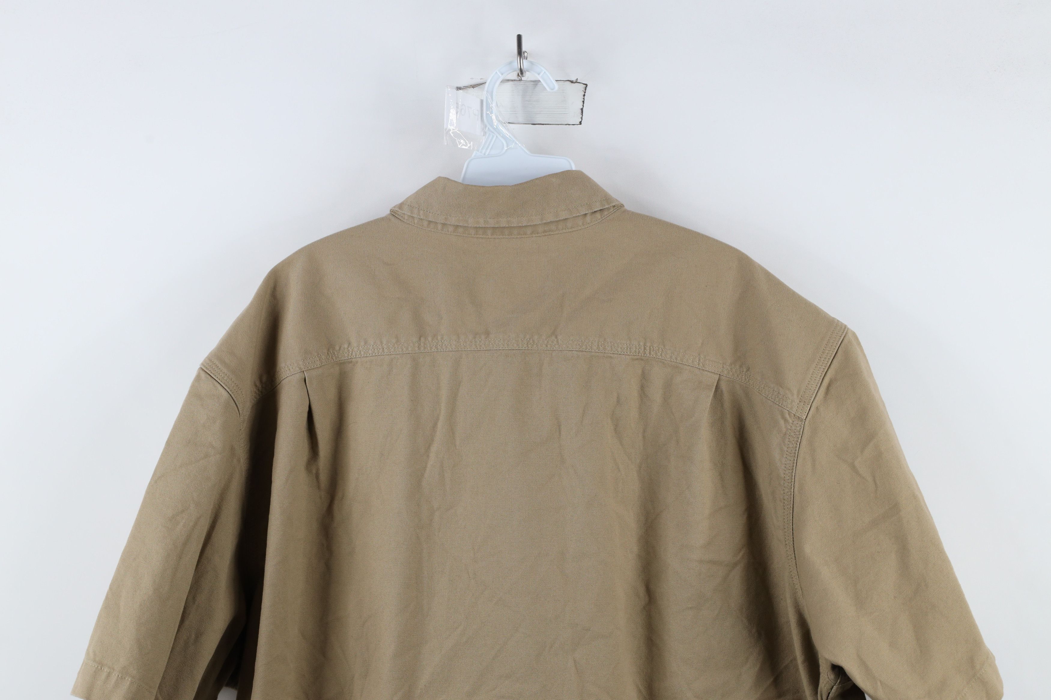 Carhartt × Vintage Carhartt Fit Spell Out Canvas Collared Button Shirt Beige Size US XXL / EU 58 / 5 - 9 Thumbnail