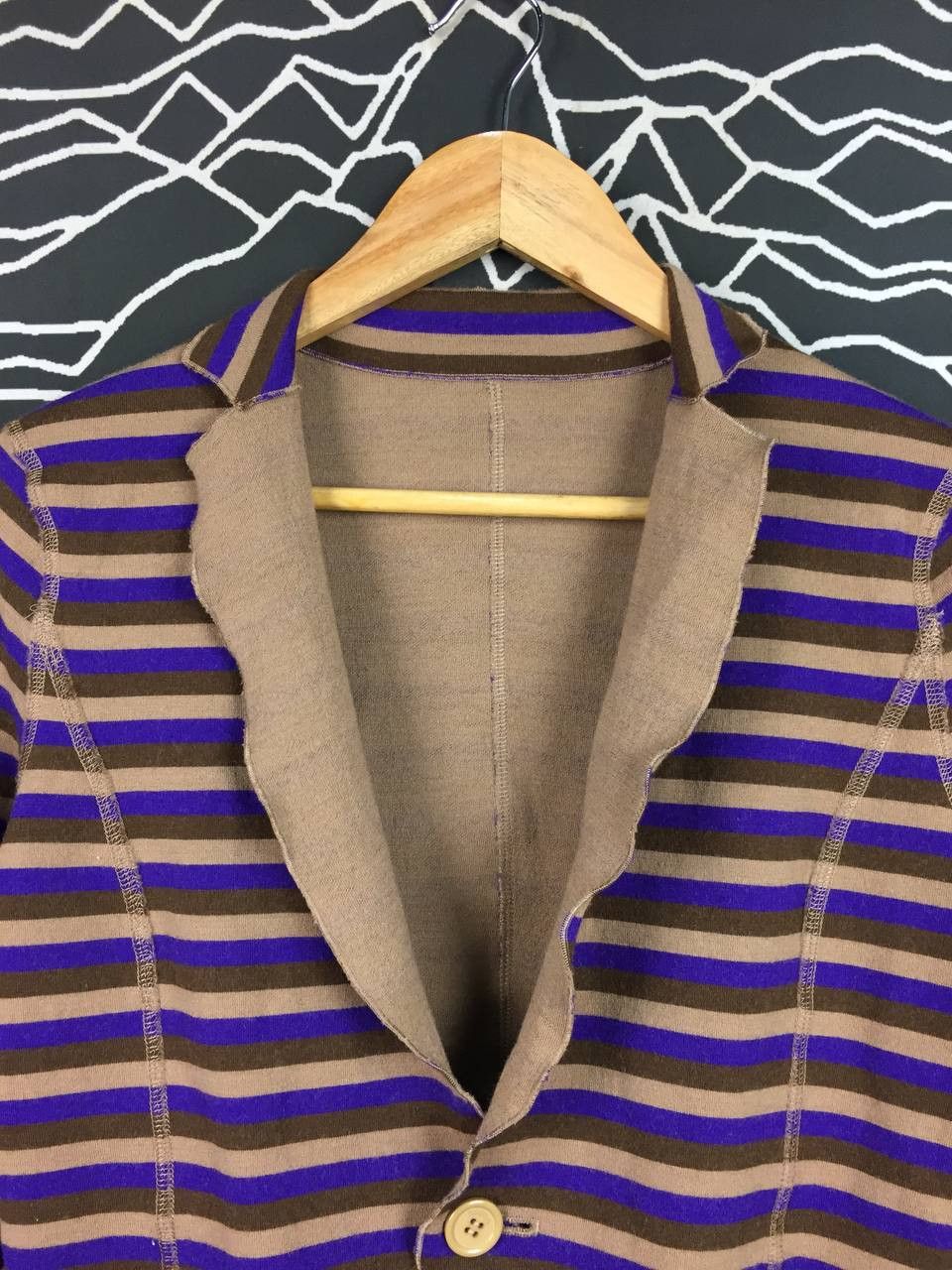 Vintage Reversible Knit Blazer Jacket Solid Brown / Bold Purple Size S / US 4 / IT 40 - 10 Thumbnail