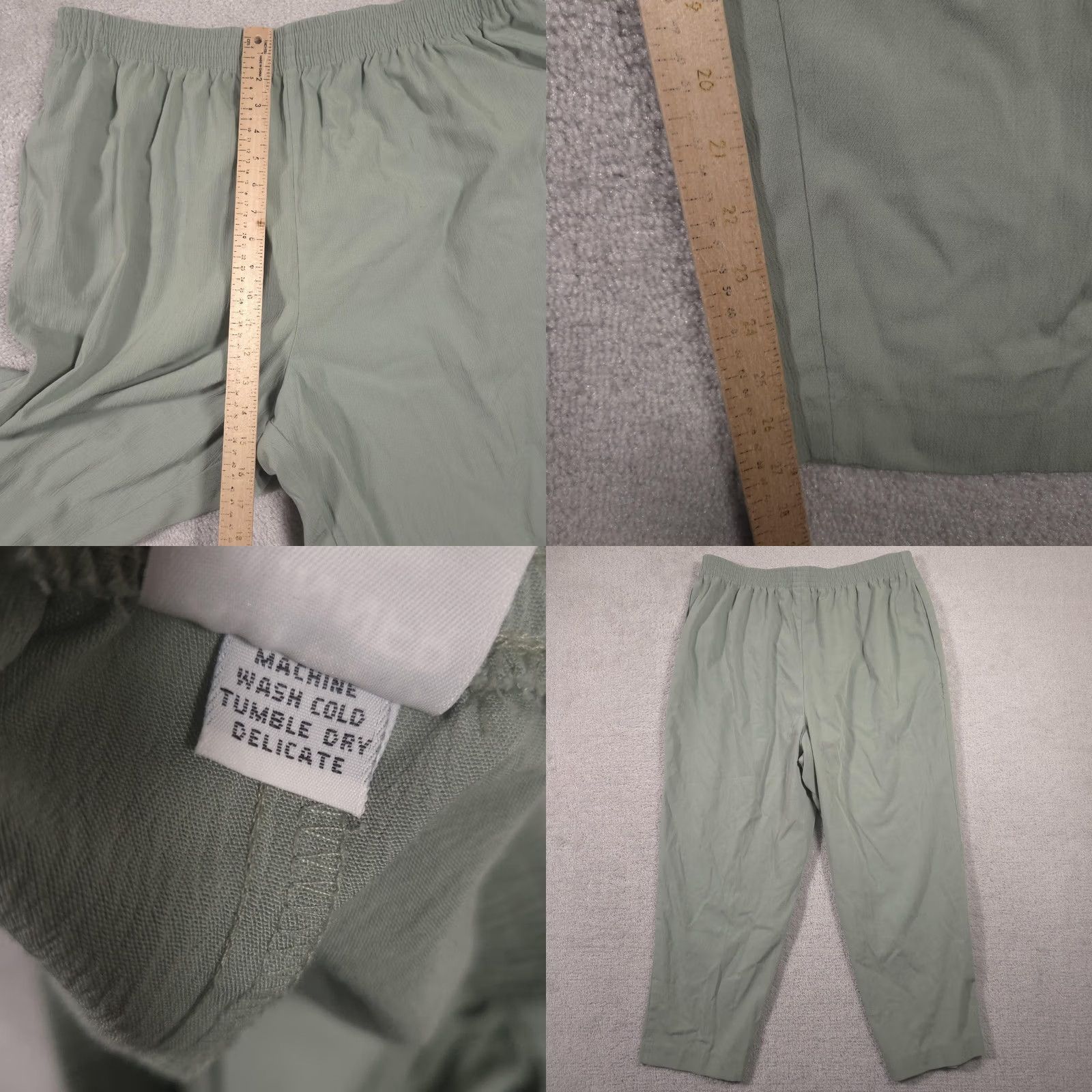 Vintage Alfred Dunner Dress Pants Womens 24W Green Crepe Pull On Elastic Waist Slacks Size 42" / US 20 - 8 Thumbnail