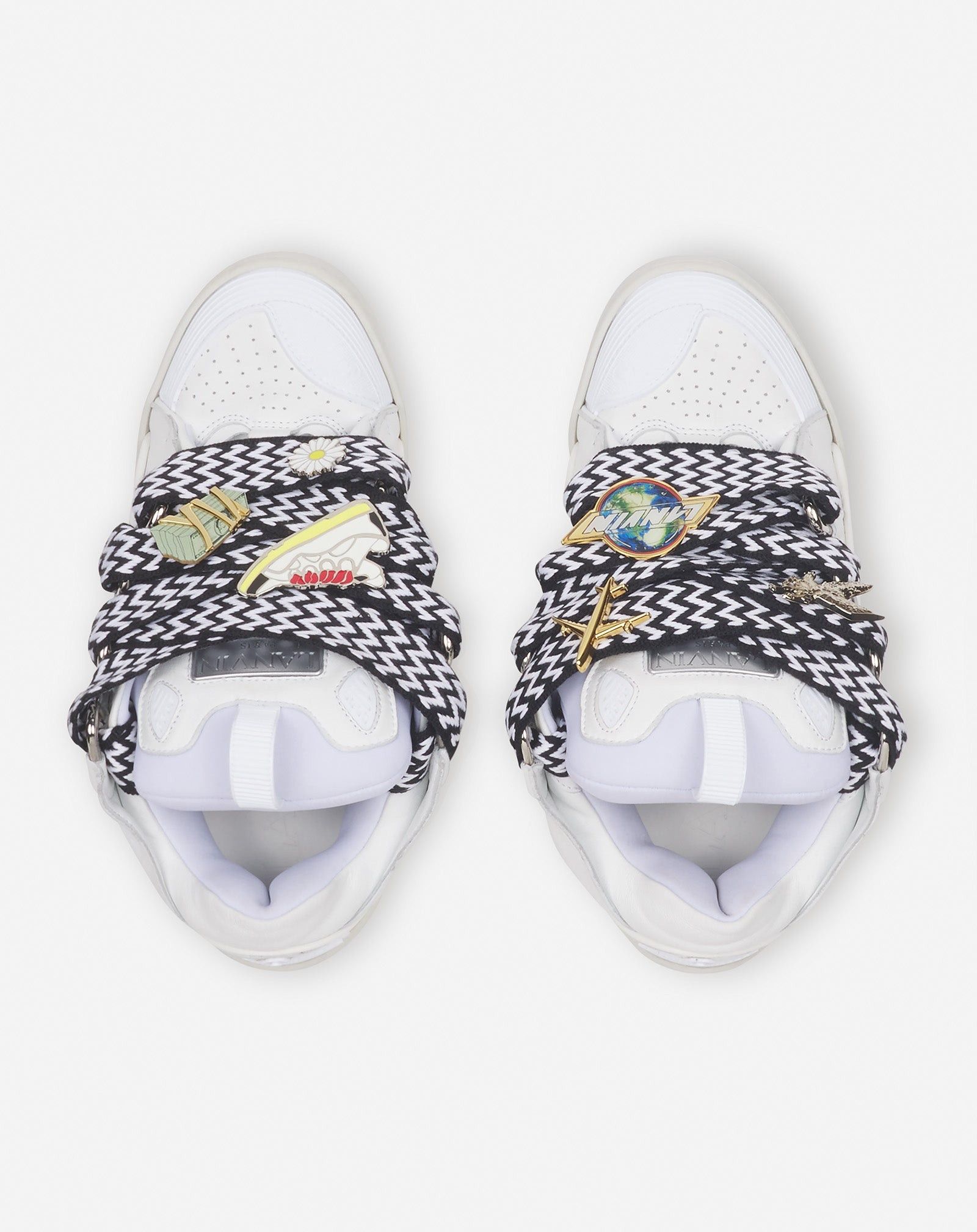 Future × Lanvin oc11z0325 Curb Low-Top Sneakers in White Size US 12.5 / EU 45-46 - 4 Thumbnail