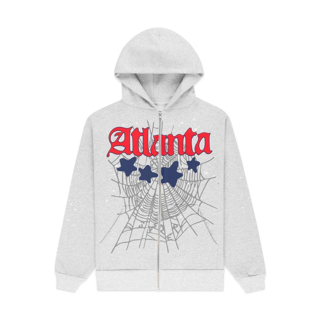 Sp5der Atlanta Heather Grey Zip Up Hoodie Size US M / EU 48-50 / 2 - 1 Thumbnail