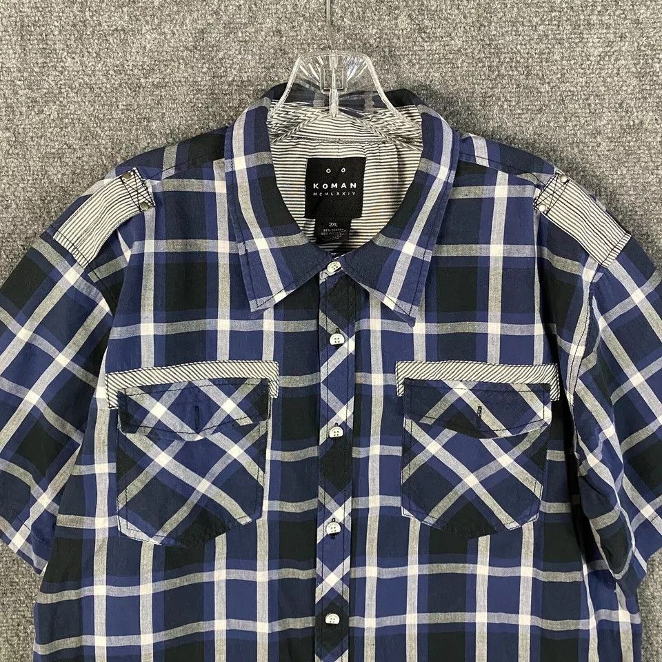 Koman Koman Button Up Shirt Men's 2XL Short Sleeve Western XXL Size US XXL / EU 58 / 5 - 2 Thumbnail