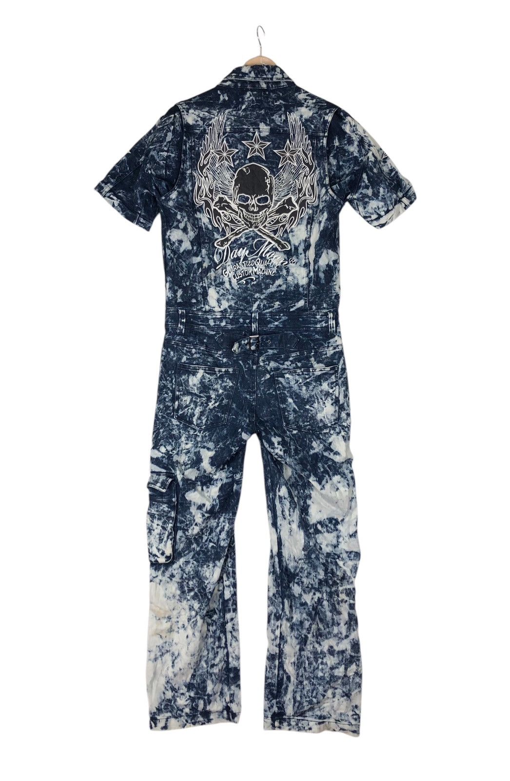 Japanese Brand Jpn Brand Dry Moon Acid Wash Jumpersuit Embroidery Coveralls Size US M / EU 48-50 / 2 - 1 Thumbnail