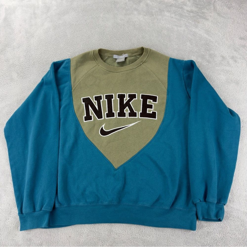 Nike Nike Rework Men's Size Large Blue/Grey Fleece Lined Crewnec Size US L / EU 52-54 / 3 - 1 Thumbnail