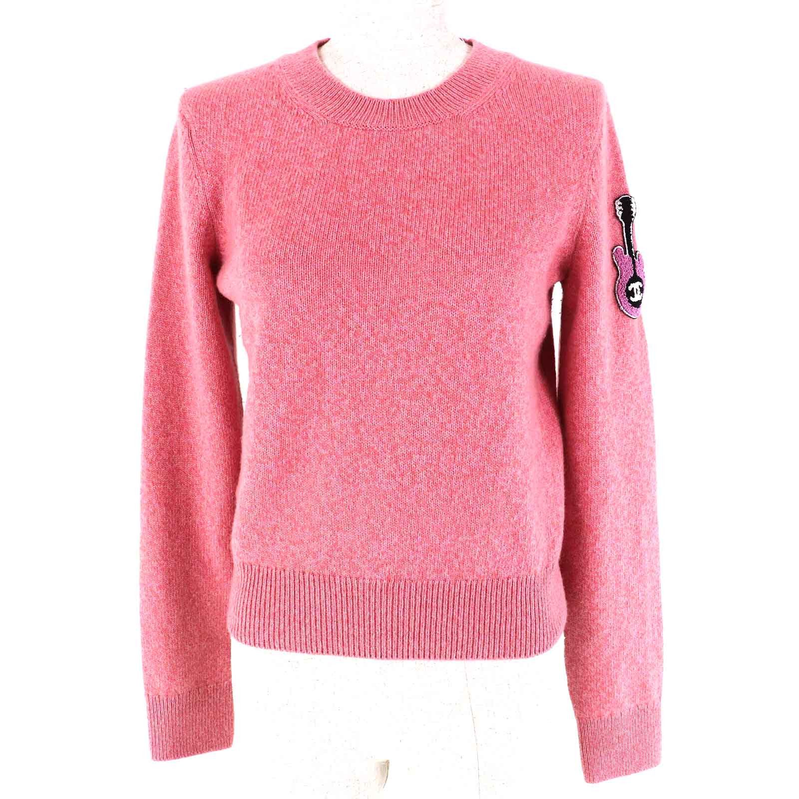 Chanel Chanel Chanel COCO Mark Guitar Patch Cashmere Knit Sweater Others Tops P77562 DUTY FREE for USA Size ONE SIZE - 1 Thumbnail