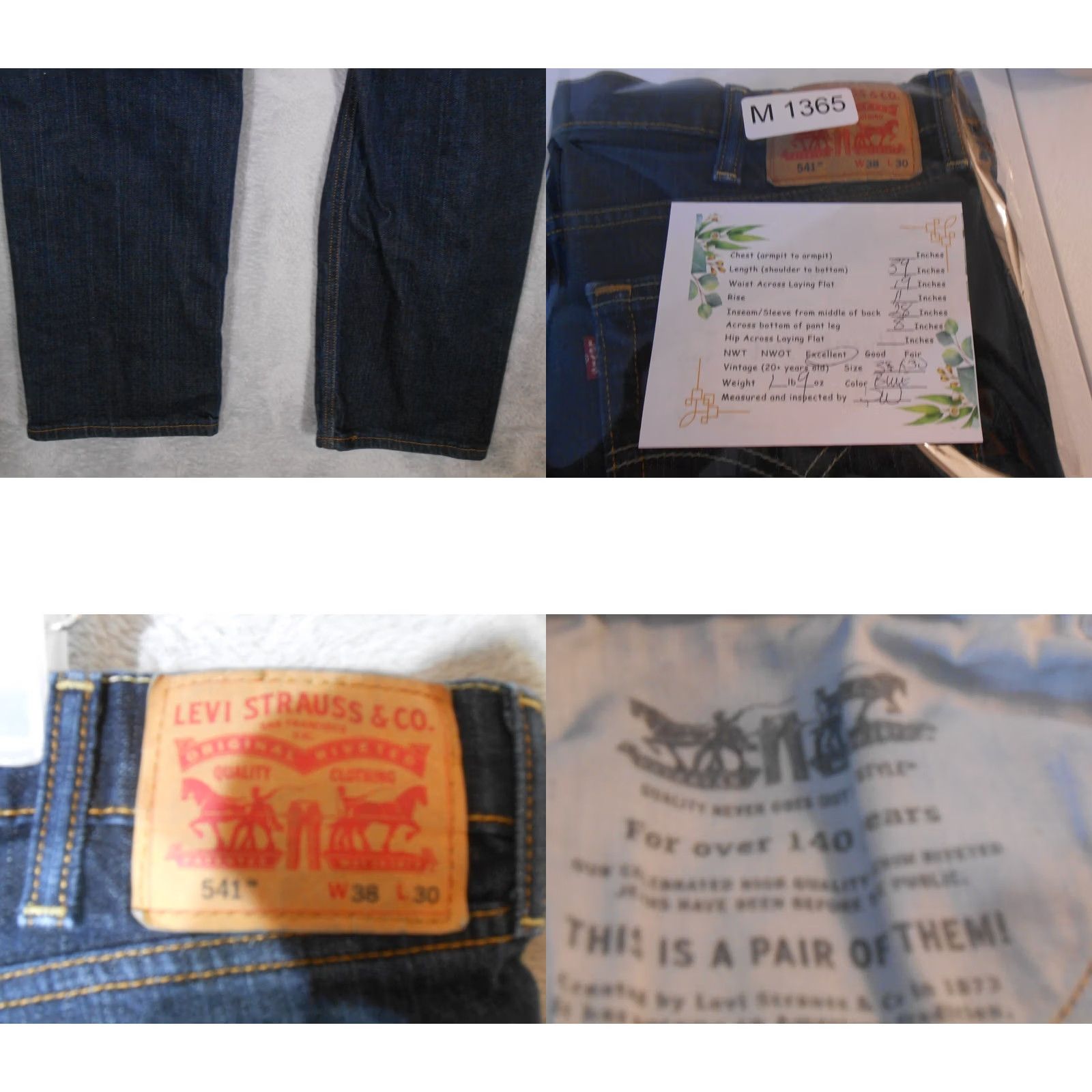 Levi's Levi’s 541 Jeans Men’s 38x30 Dark Wash Blue Denim Athletic Fit Stretch Jeans Size US 38 / EU 54 - 8 Thumbnail