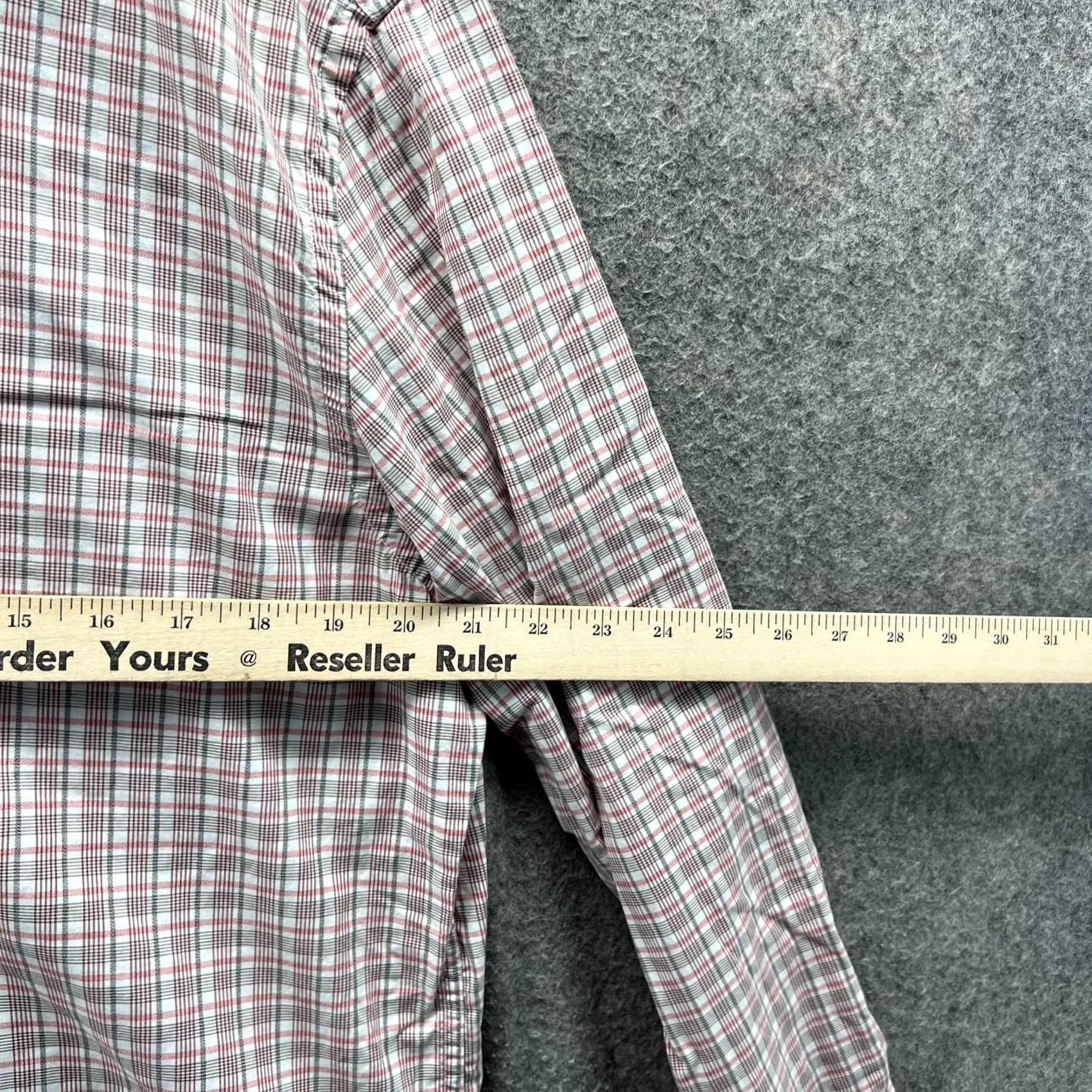 Banana Republic Banana Republic Shirt Mens Large White Red Button-Down Plaid Slim Wash 078 Size US L / EU 52-54 / 3 - 7 Thumbnail