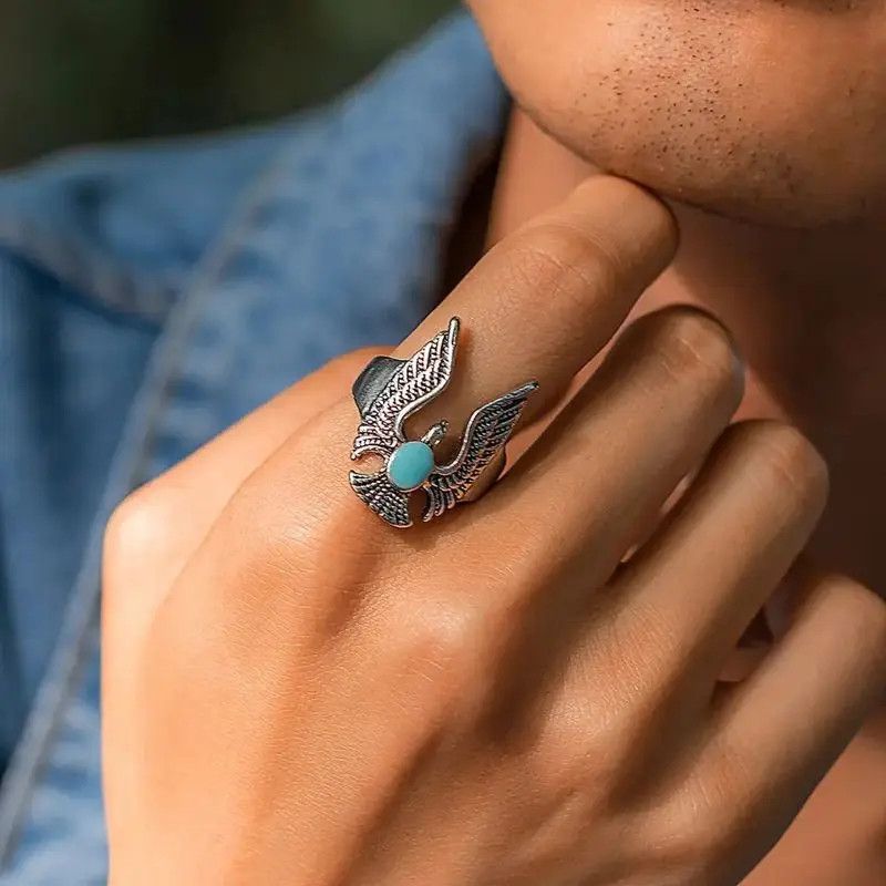 Vintage Turquoise Winged Eagle Ring | Grailed