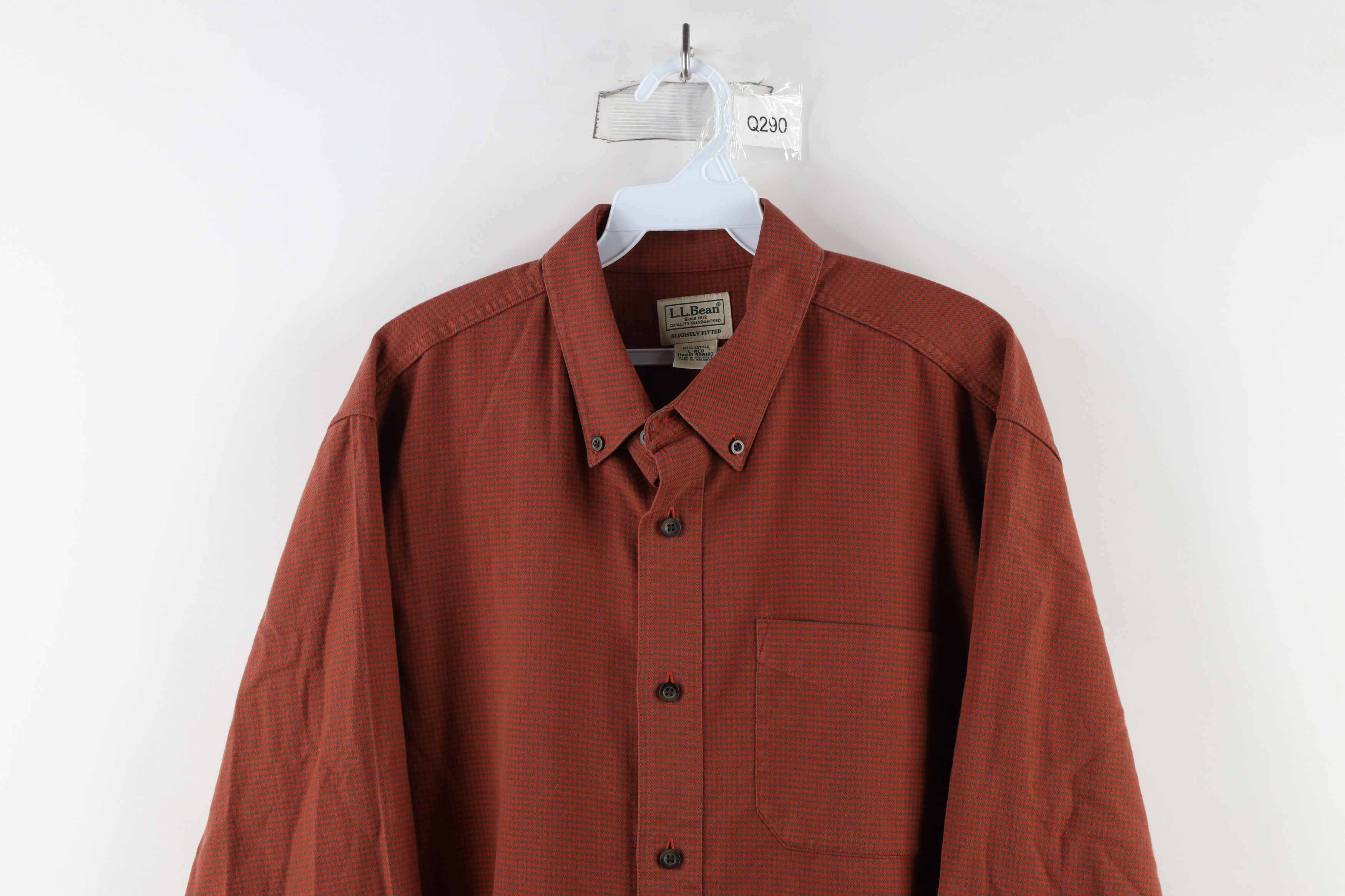 L.L. Bean × Vintage Vintage LL Bean Fitted Houndstooth Button Down Shirt Size US L / EU 52-54 / 3 - 2 Thumbnail