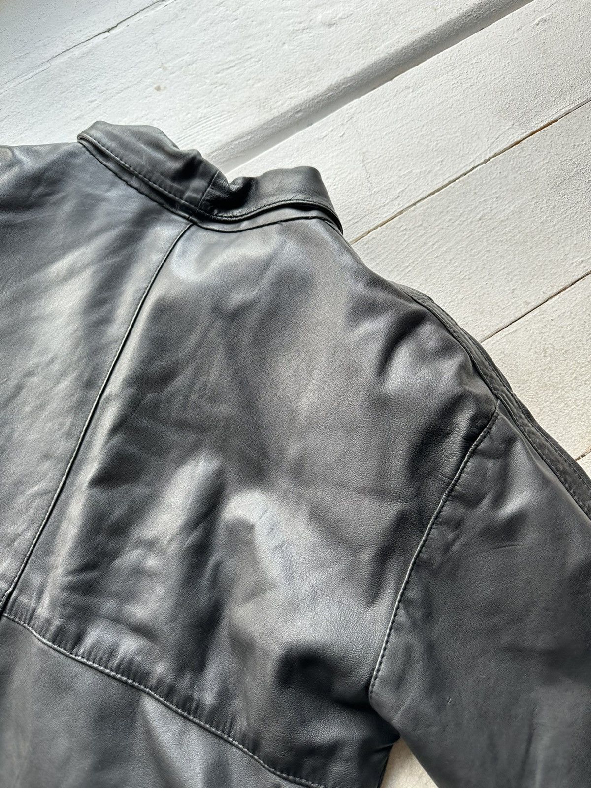 Other 🚨VNTG LEATHER JACKET AVANT GARDE ASYMMETRICAL BLACK MOTO Size US L / EU 52-54 / 3 - 13 Thumbnail