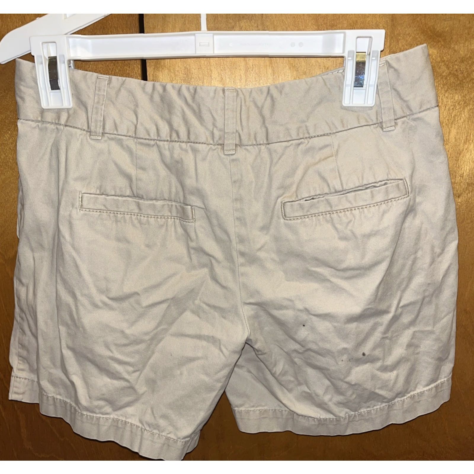 Ann Taylor Ann Taylor LOFT Women's Khaki Shorts Flat Front Chino 100% Cotton Casual Size 0 Size 25" / US 0 / IT 36 - 3 Thumbnail
