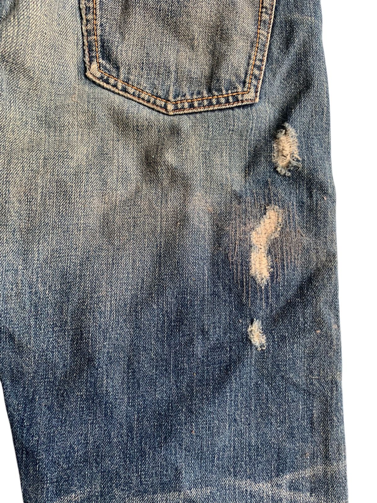 Le Grande Bleu (L.G.B.) GENUINE VINTAGE GOA JAPANESE SELVEDGE PUNK DISTRESSED DENIM☠️ Size US 30 / EU 46 - 23 Thumbnail