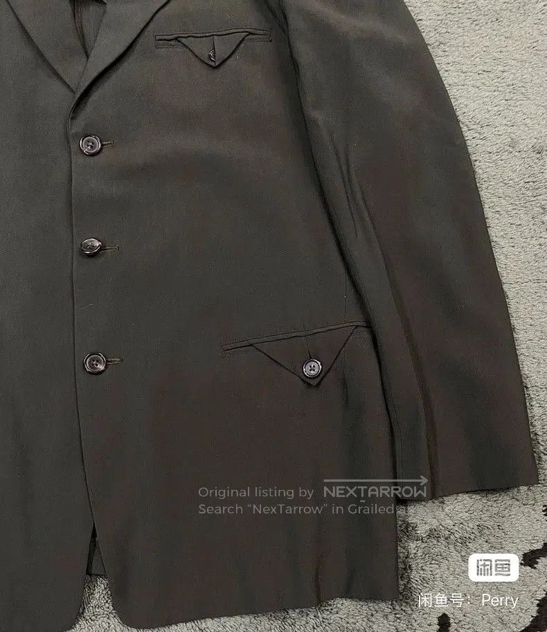 Yohji Yamamoto Yohji Yamamoto Green Padded Shoulder Blazer. Size US M / EU 48-50 / 2 - 8 Thumbnail