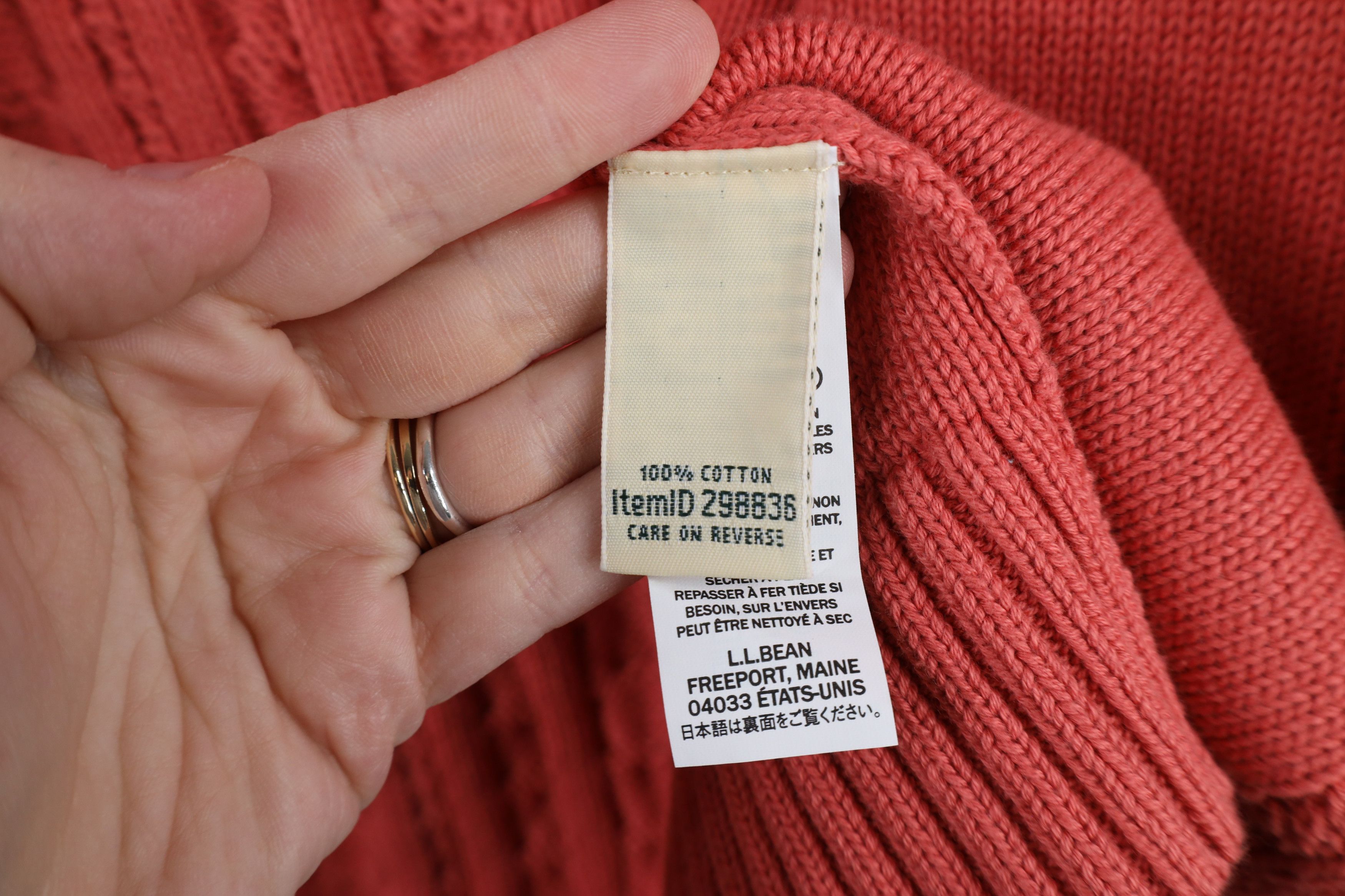 L.L. Bean × Vintage Vintage LL Bean Chunky Cable Knit Full Zip Sweater Salmon Size L / US 10 / IT 46 - 7 Thumbnail