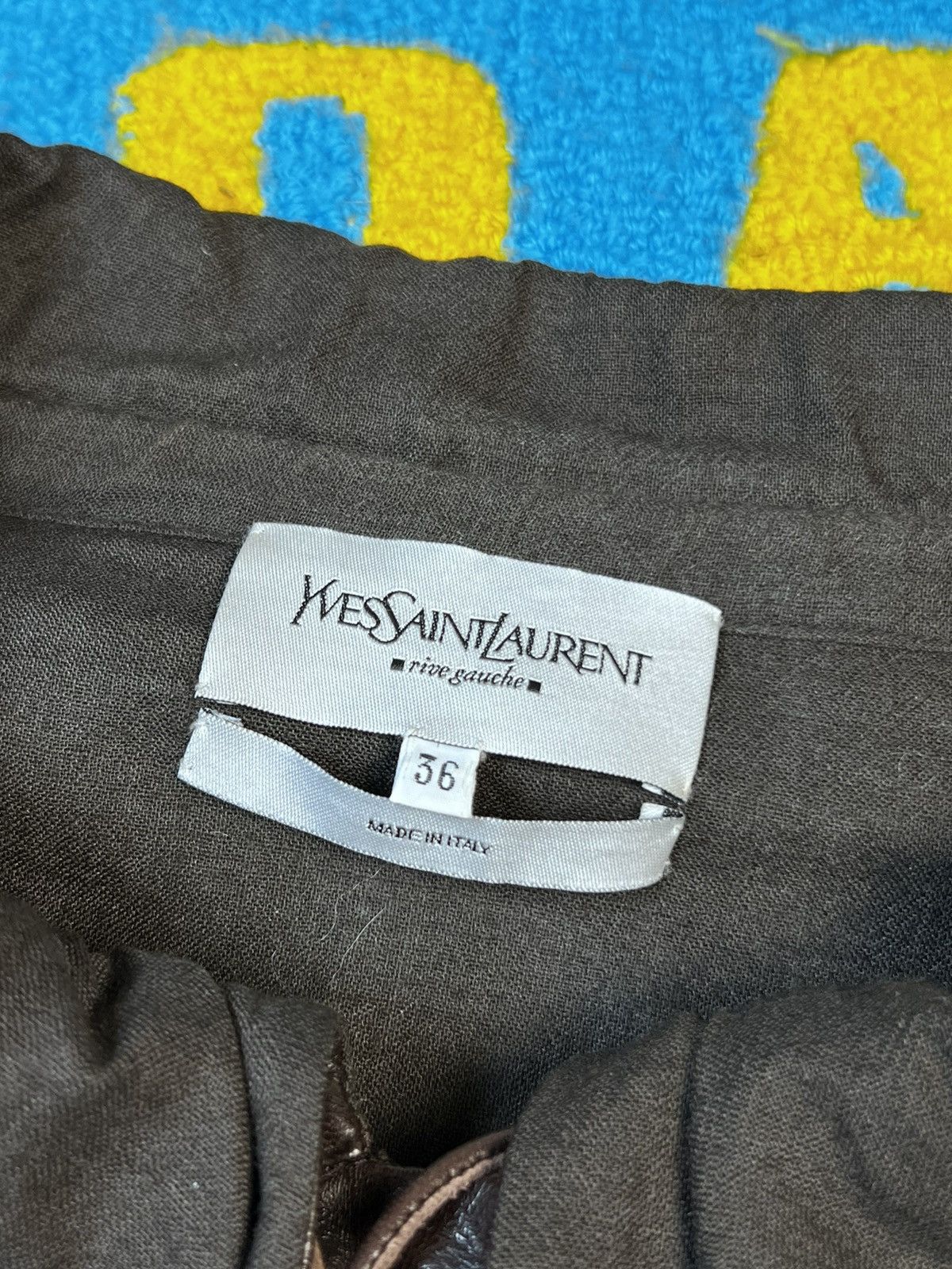 Yves Saint Laurent Yves Saint Laurent Rive Gauche Brown Leather Jacket Size XS / US 0-2 / IT 36-38 - 12 Thumbnail
