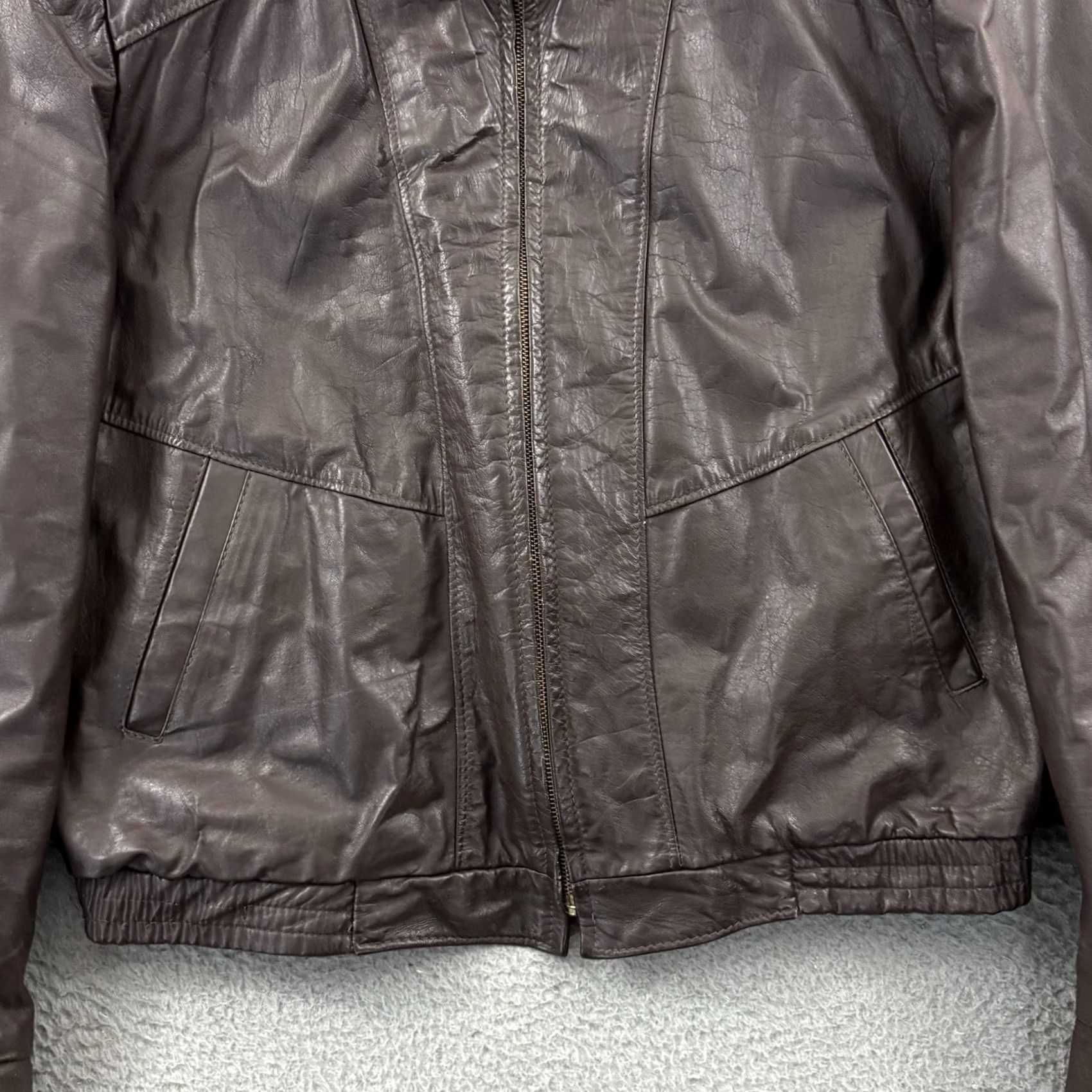 Vintage VINTAGE Jean Pierre Leather Jacket Men’s XL Brown 80s Biker Grunge Lined Moto Jacket Size US 36 / EU 52 - 2 Thumbnail