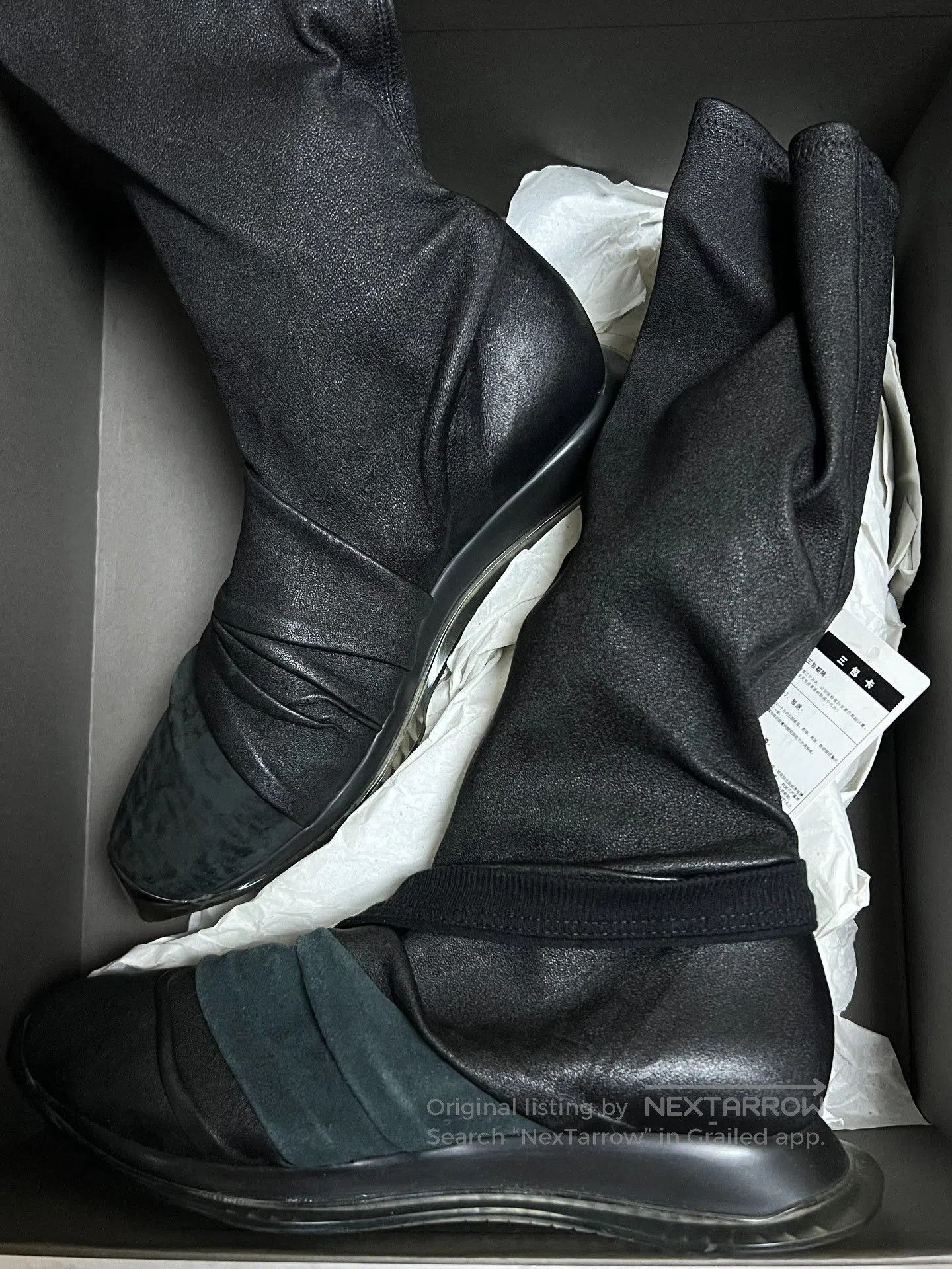 Rick Owens Rick Owens Asymmetric Leather Over. Size US 7 / IT 37 - 2 Thumbnail