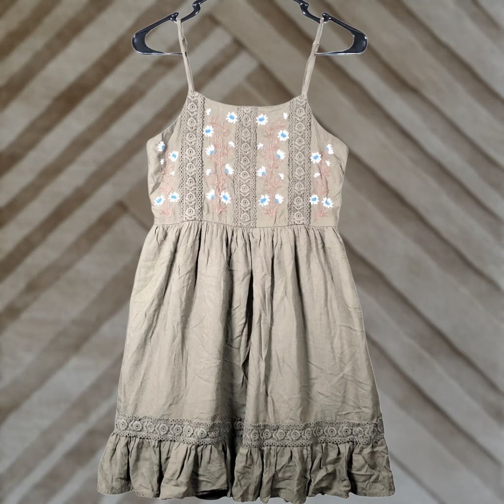 Vintage Patrons Of Peace Dress Womens Forest Green Floral Lined Sleeveless Small Midi Dress Russ Size S / US 4 / IT 40 - 1 Thumbnail