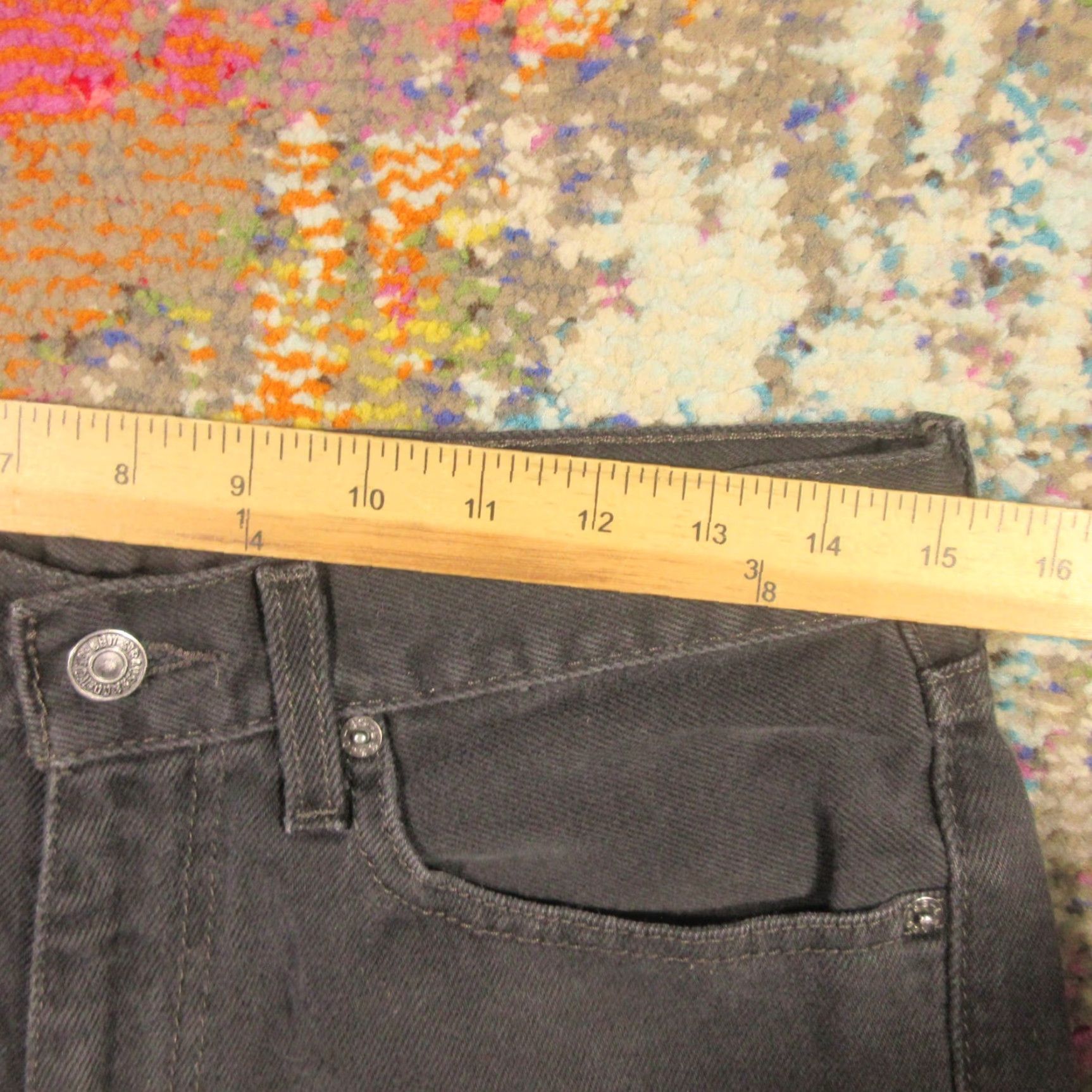Levi's Levi's 505 Shorts Womens 31 Black Denim Cut Off Button Stretch Mid Rise 5-Pocket Jeans Shortss Size 24" / US 00 / IT 34 - 4 Thumbnail