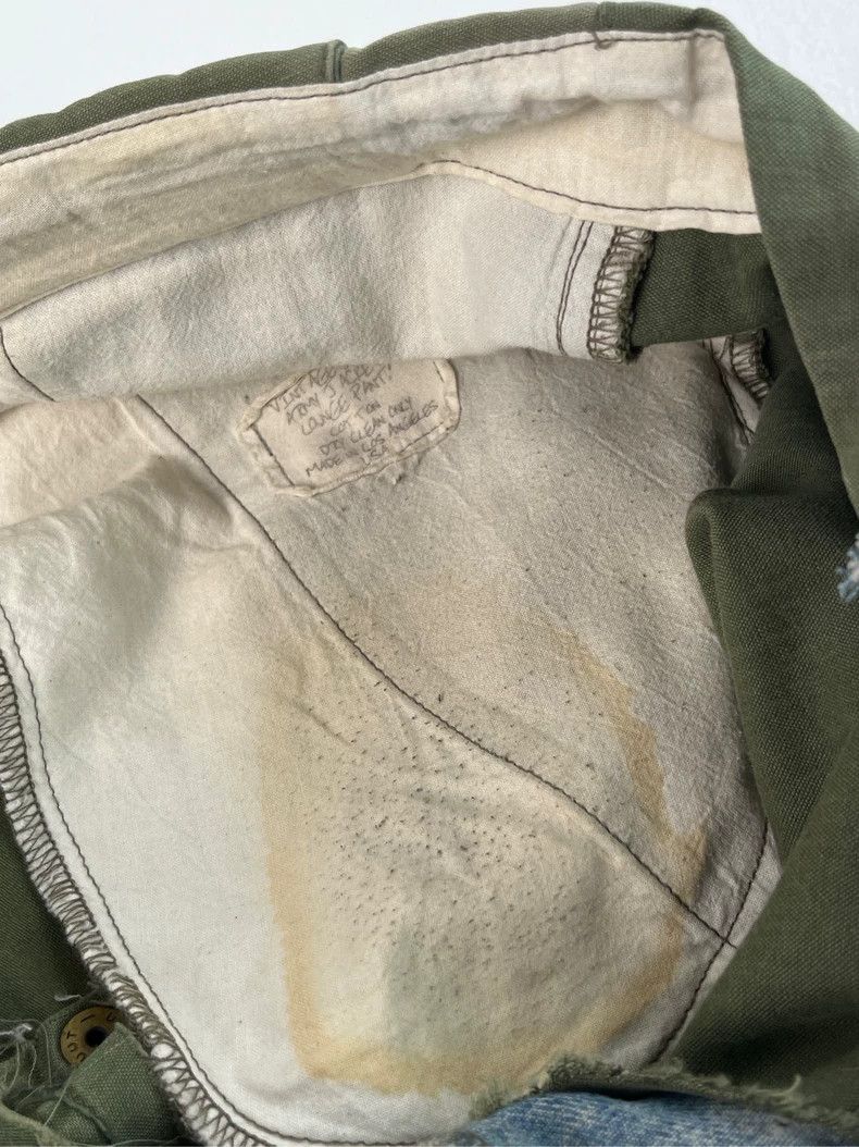 Greg Lauren Greg Lauren Military fabric spliced denim pants Size US L / EU 52-54 / 3 - 7 Thumbnail