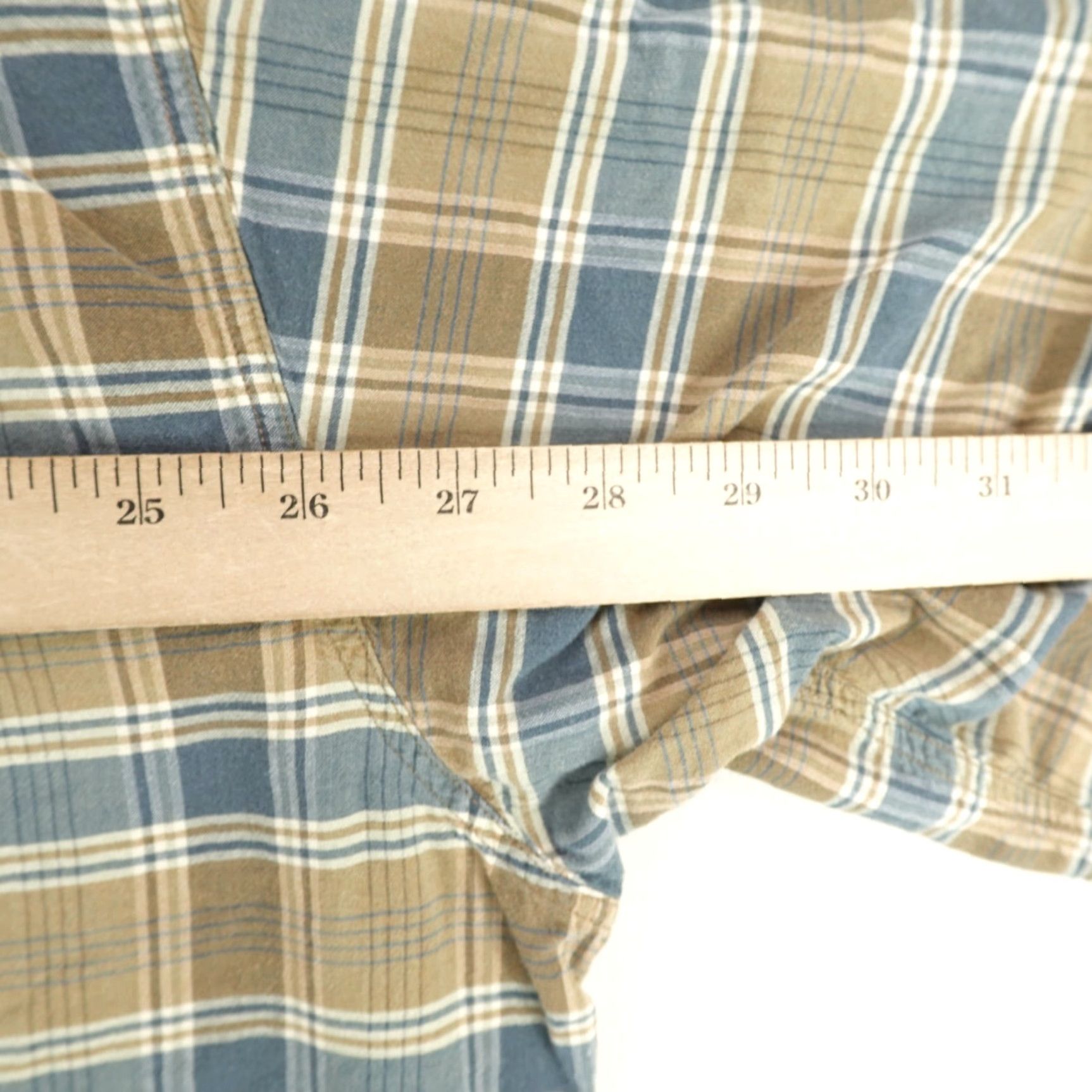 Polo Ralph Lauren VINTAGE Polo Ralph Lauren Shirt Mens 2XL Plaid Button-Up Casual Cotton Brown Blue 90s Polo Pony Mens Size US XXL / EU 58 / 5 - 7 Thumbnail