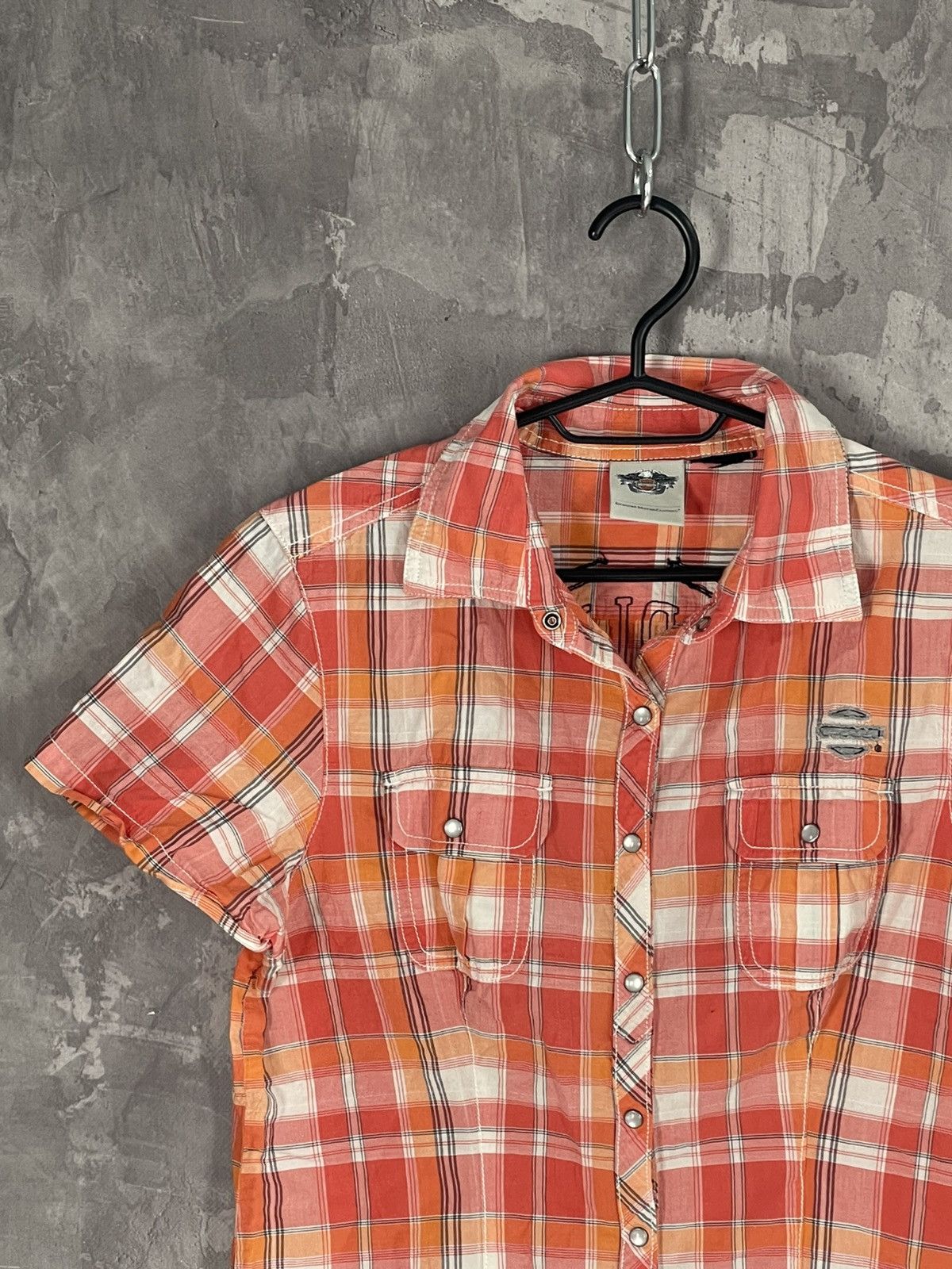 Vintage Y2K Harley Davidson Streetwear Glamour Button Up Shirt Size M / US 6-8 / IT 42-44 - 4 Thumbnail