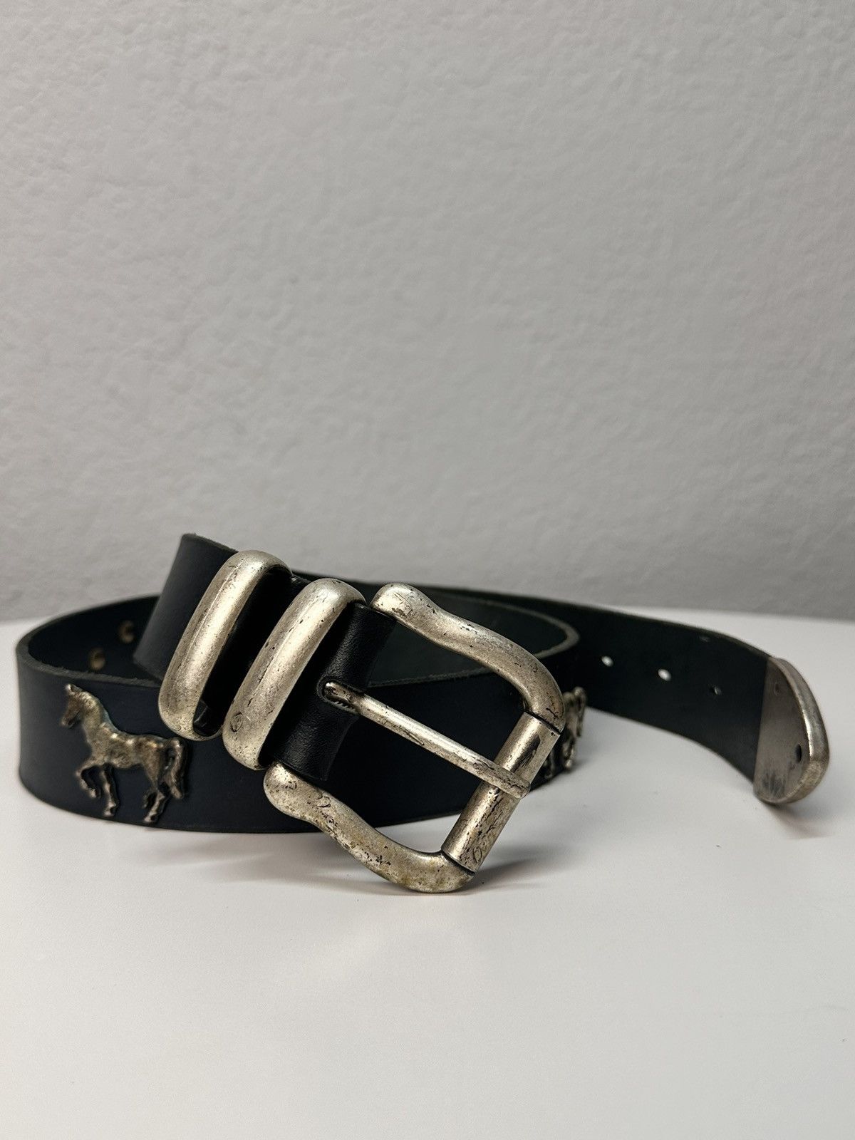 B.B. Simon Vintage 90s Leather Belt Ifsixwasnine Hysteric Glamour Style Size ONE SIZE - 7 Thumbnail