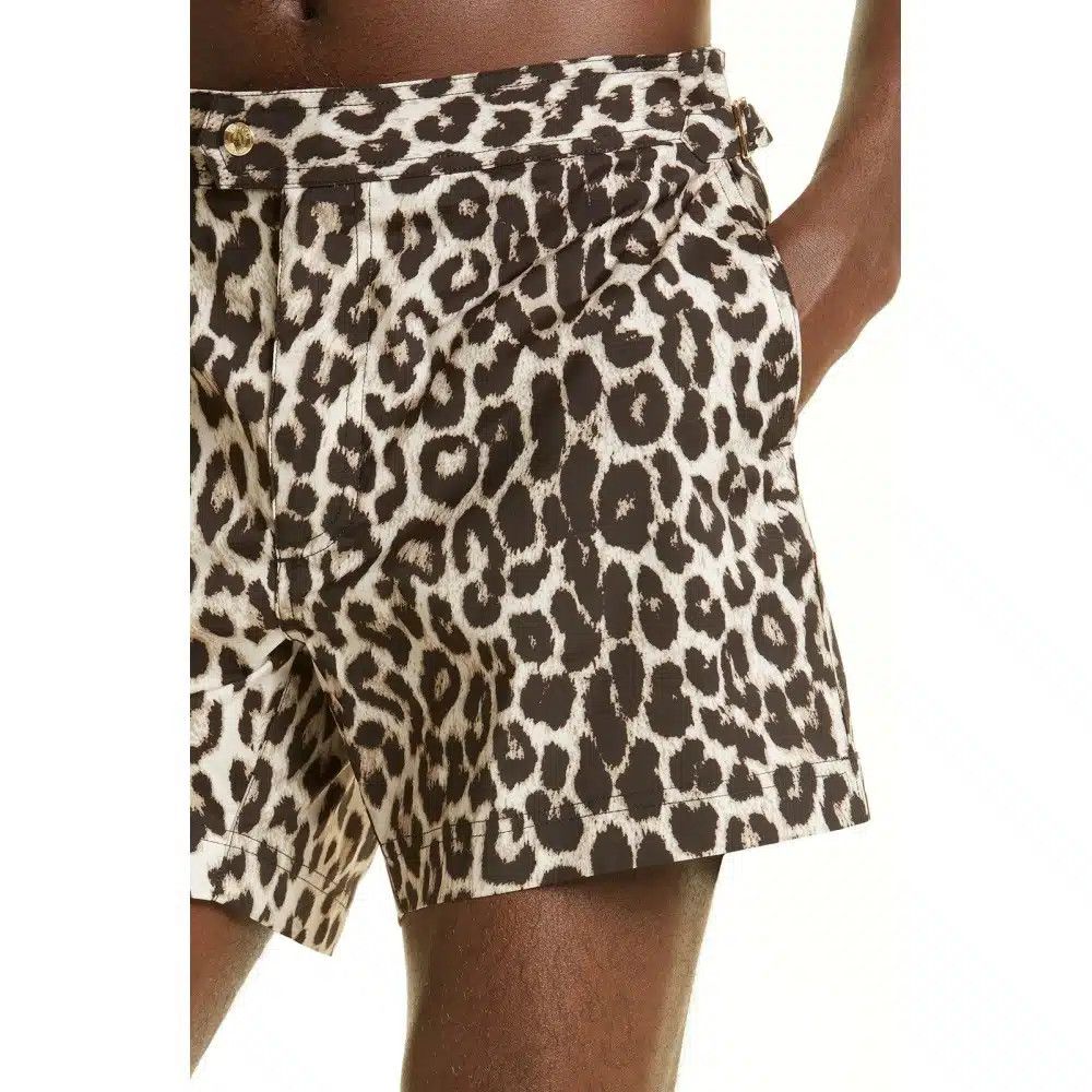 Tom Ford o1loc1c0525 BSS001 Snow Leopard Swimwear Short in Brown Size US 36 / EU 52 - 4 Thumbnail