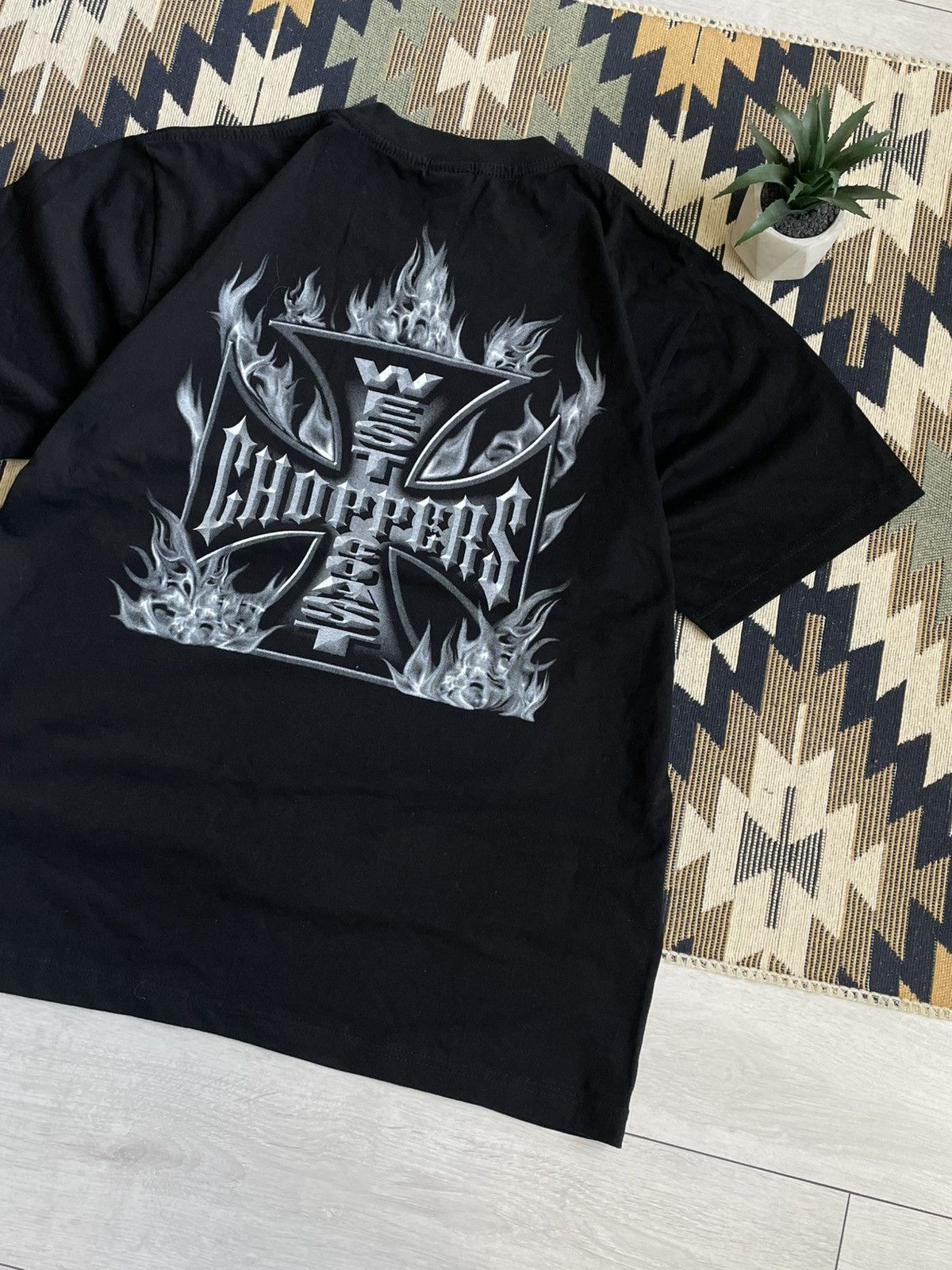 Vintage × West Coast Choppers Vintage West Coast Choppers Big Logo Flame T-shirt Size US XL / EU 56 / 4 - 6 Thumbnail