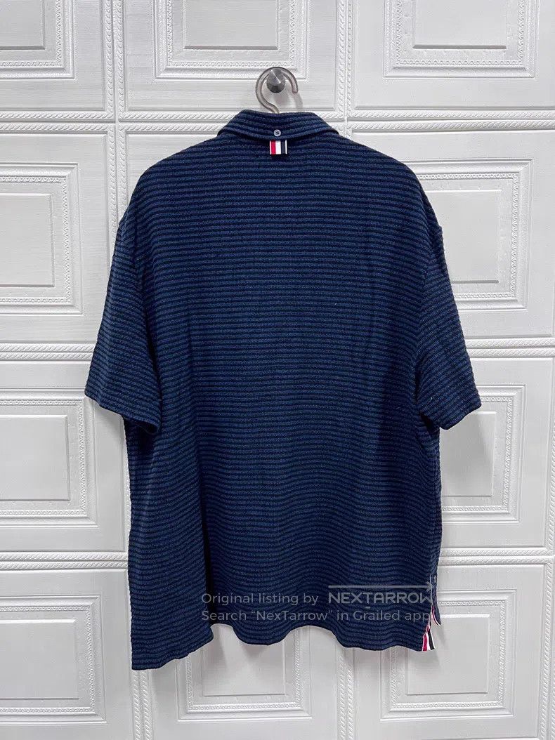 Thom Browne Thom Browne Blue Striped Knit Short Sleeve Shirt Size US XXL / EU 58 / 5 - 2 Thumbnail