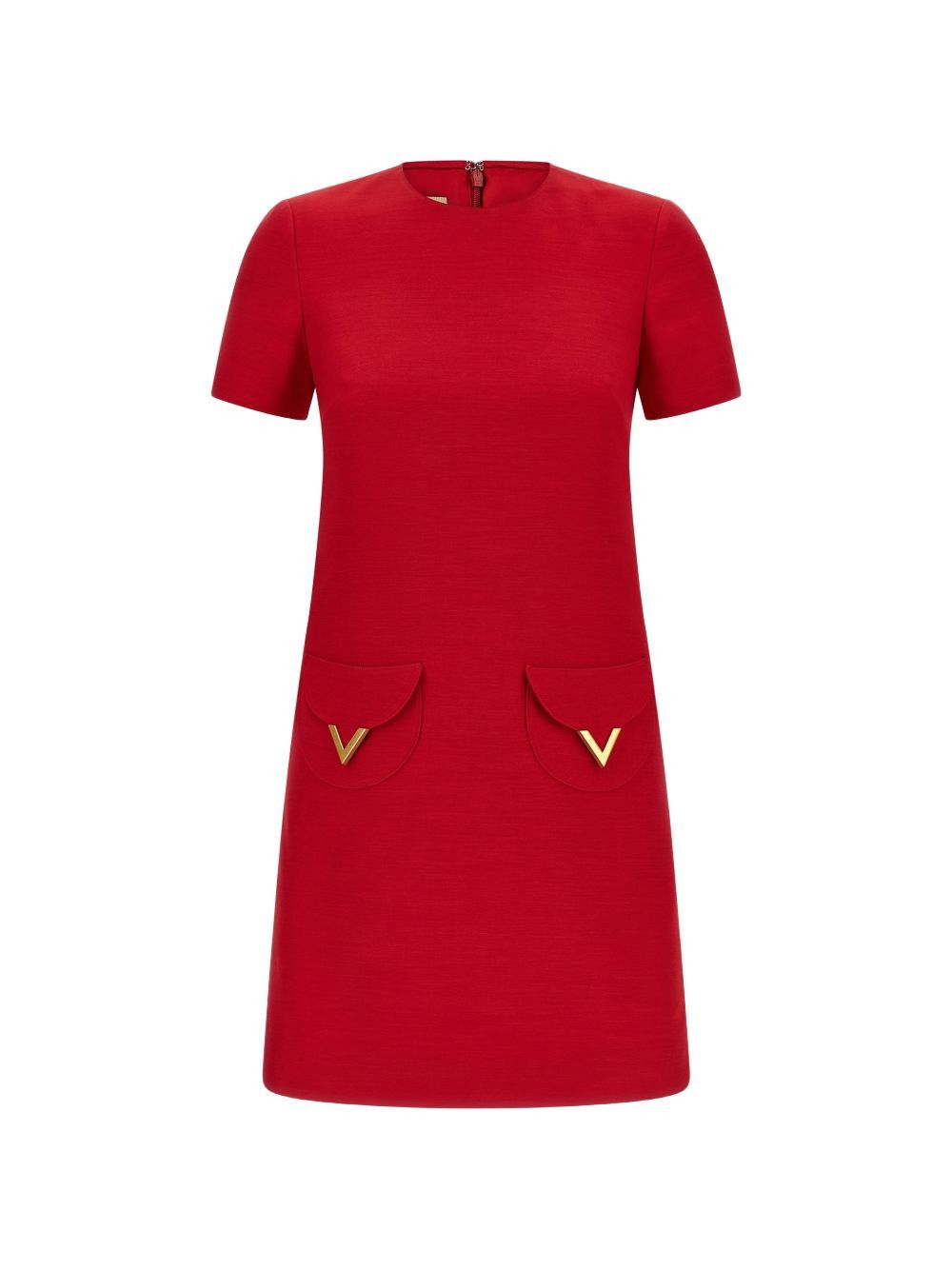 Valentino VLOGO SIGNATURE WOOL AND SILK DRESS Size S / US 4 / IT 40 - 1 Thumbnail
