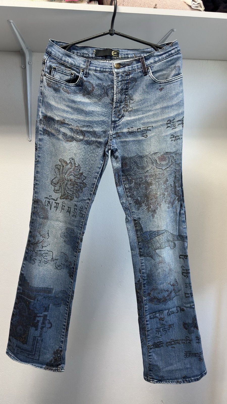 Roberto Cavalli A/W 2003 Roberto Cavalli Asian Fantasies Tattoo Flare Denim Size 25" / US 0 / IT 36 - 1 Thumbnail
