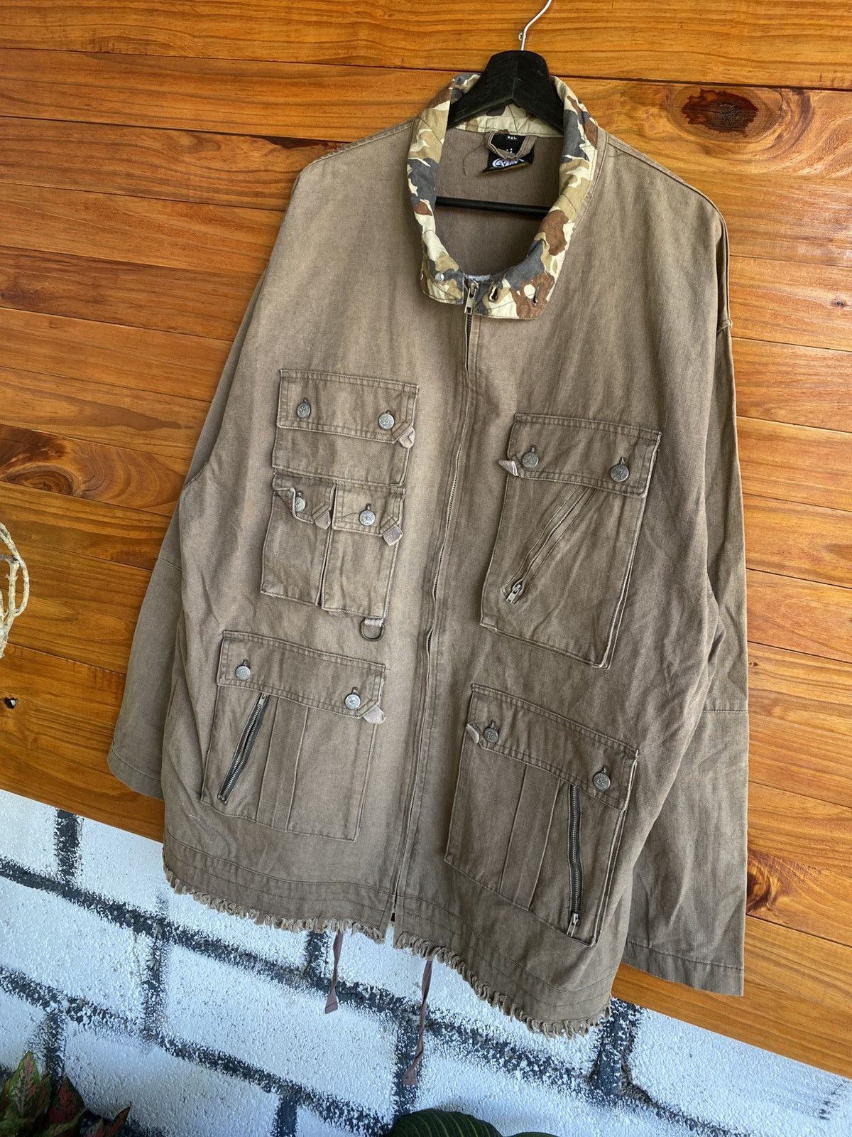 Vintage Vintage Y2K PNB Nation Utility Jacket XXL Brown Camo Collar Size US XXL / EU 58 / 5 - 10 Thumbnail