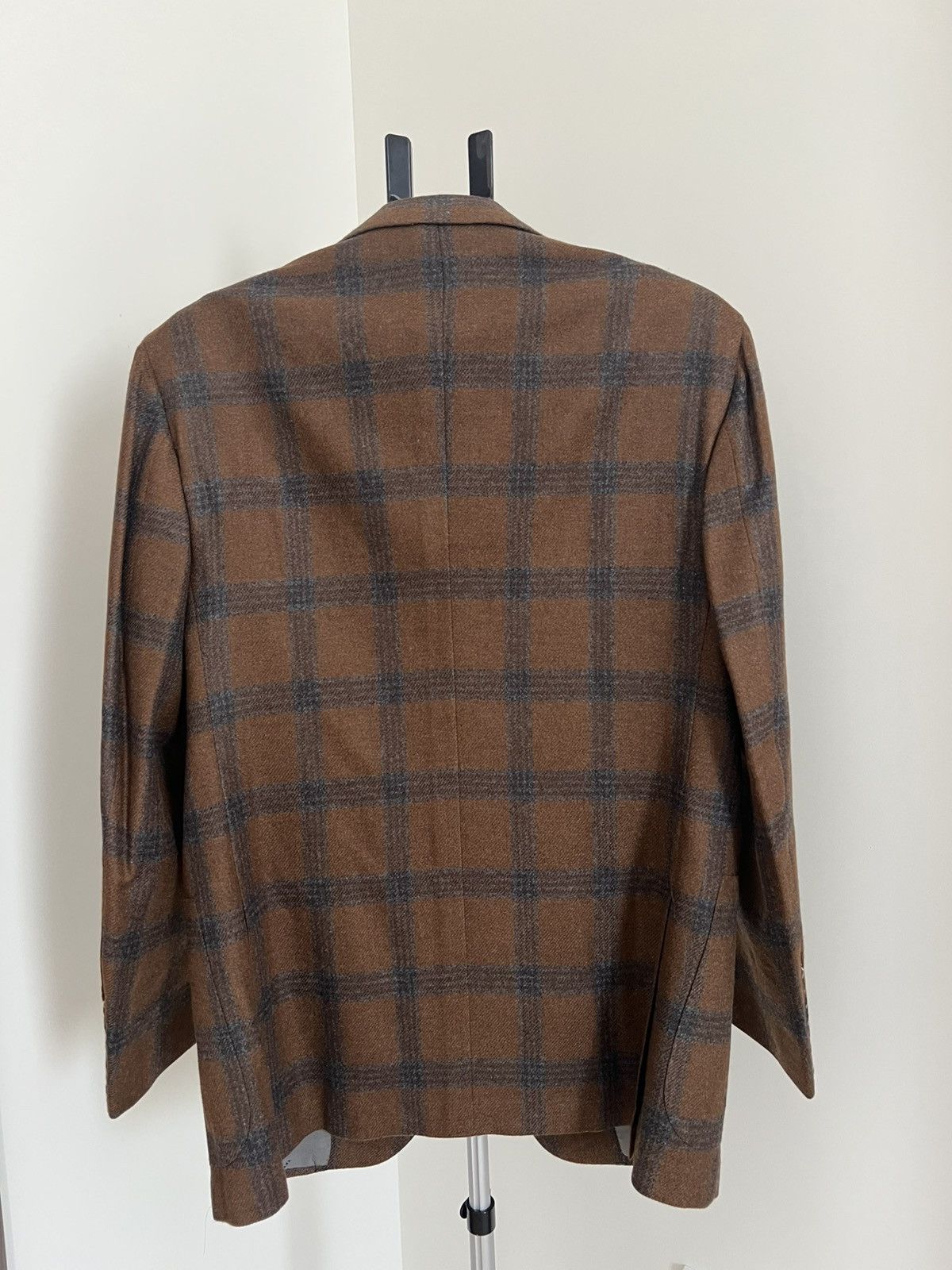 Barneys New York × Kiton Kiton Size 42R/52R Brown Plaid Cashmere Blazer Barneys NY XO Size 42R - 4 Thumbnail