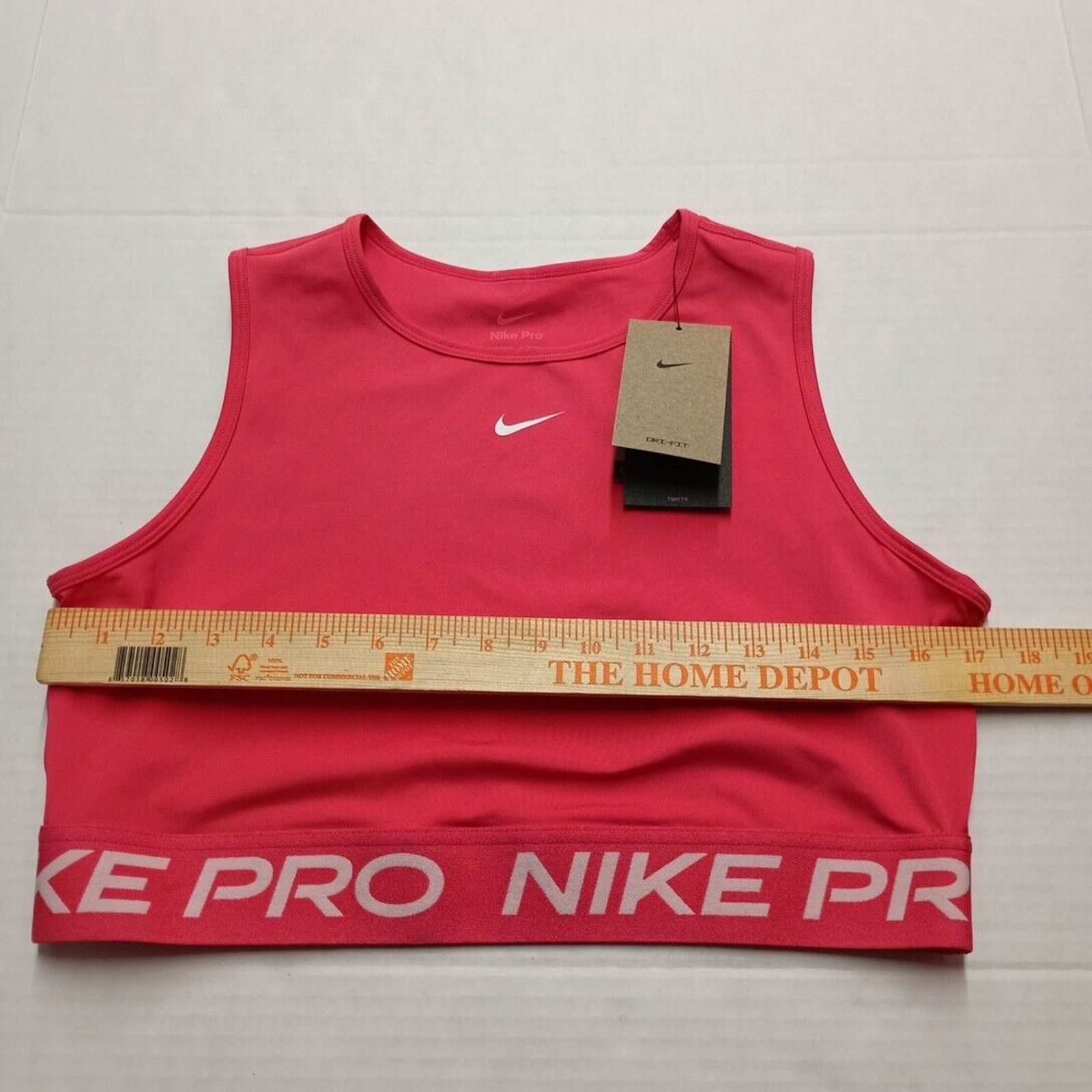 Nike Nike Pro Dri-FIT CropTank Top Women's Size L Pink Tight Fit Size L / US 10 / IT 46 - 5 Thumbnail