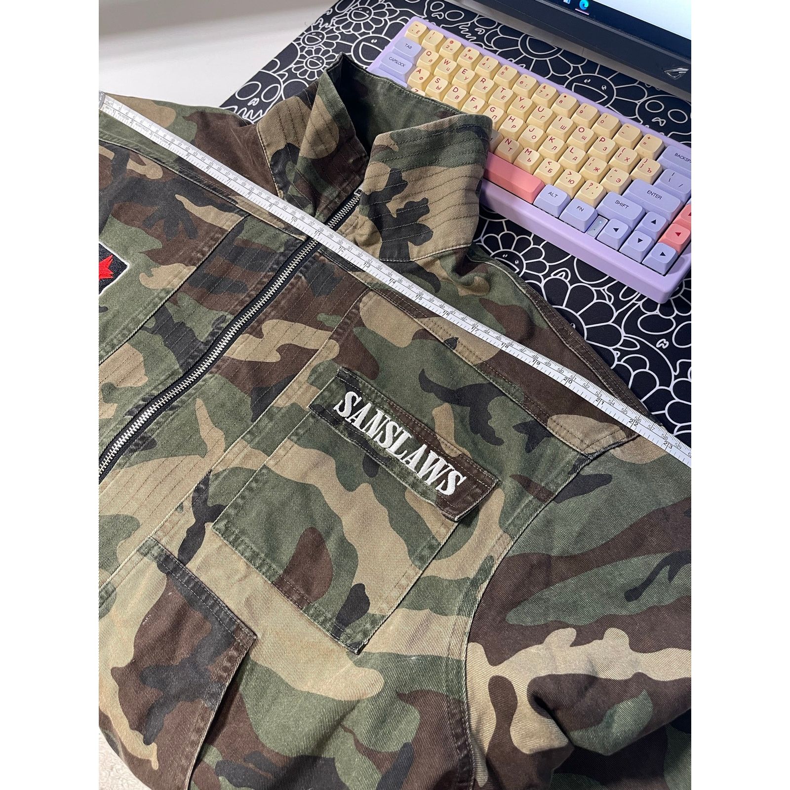 Japanese Brand Camouflage American Flag Military Denim Jacket Size US M / EU 48-50 / 2 - 11 Thumbnail