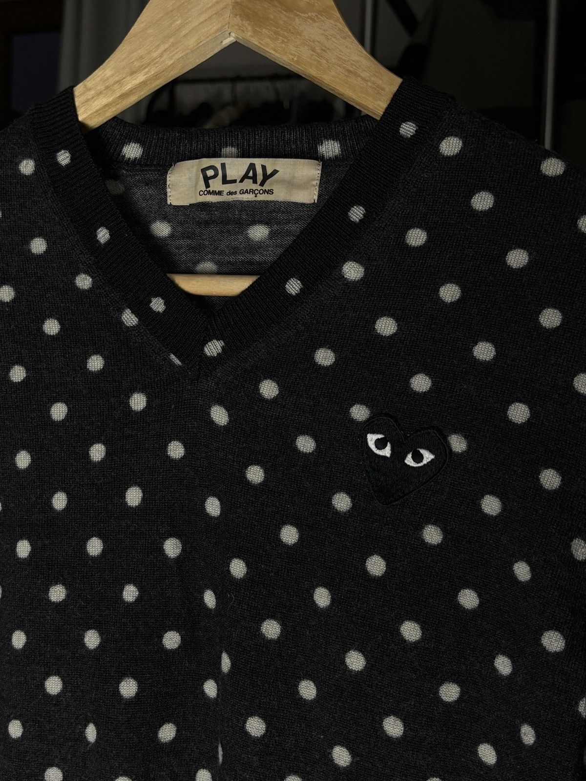 Comme des Garcons PLAY Comme Des Garcons Play Polka Dot Wool Sweater Vintage Rare Size L / US 10 / IT 46 - 3 Thumbnail