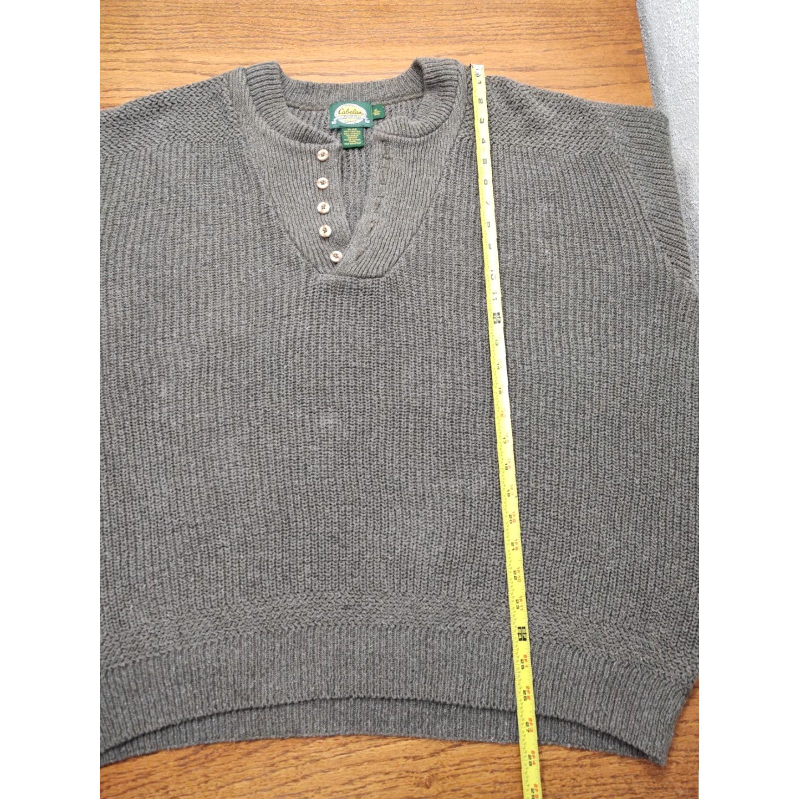 Vintage VINTAGE Cabela's Sweater Men XL Brown Henley Knit Heavyweight Casual, Hunting, USA Size US XL / EU 56 / 4 - 5 Thumbnail