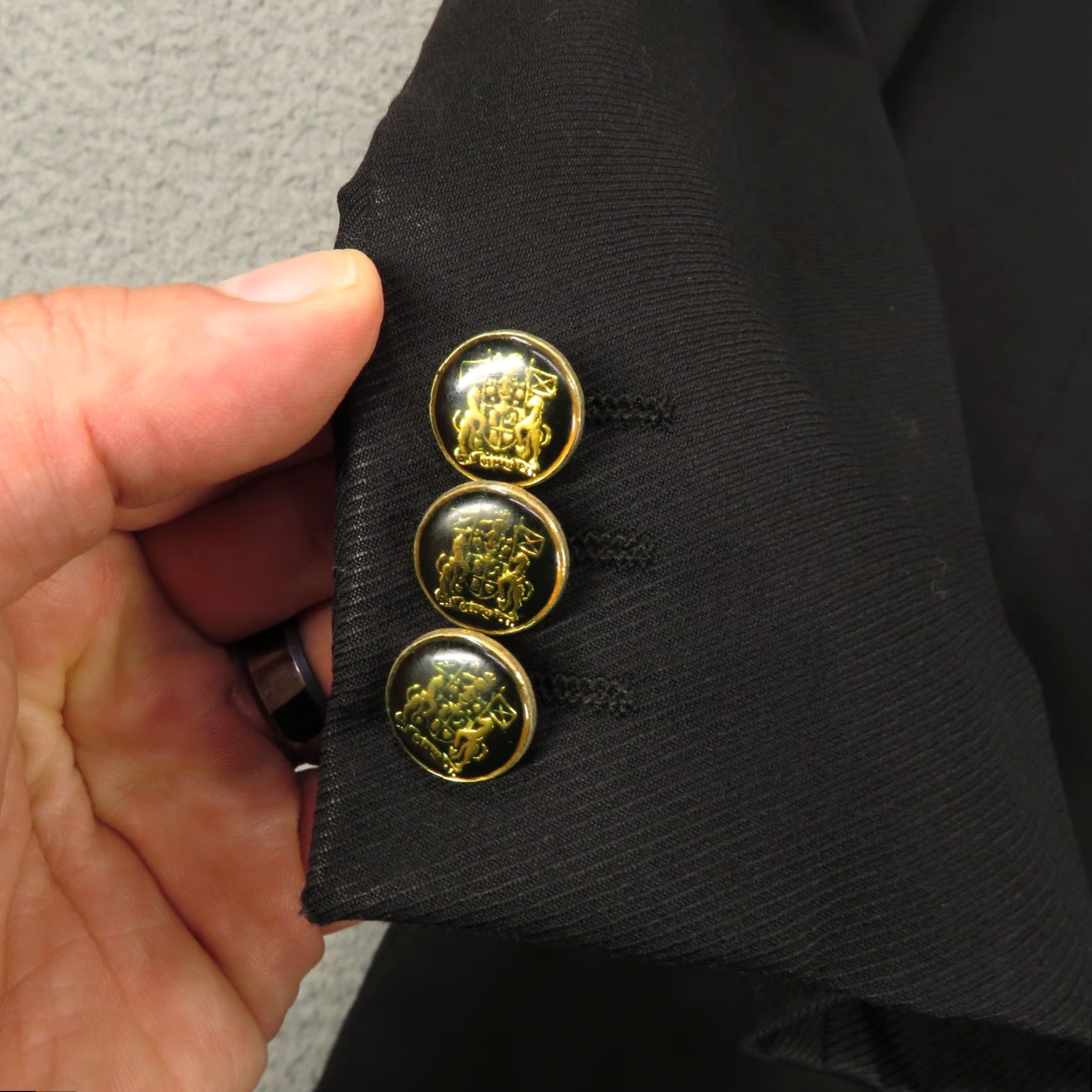 Canali Canali Blazer Jacket Wool Black 46R Three-Button Notch Lapel Regular Single-Breasted Vintage? No. (Remove N/A) Size 46R - 4 Thumbnail