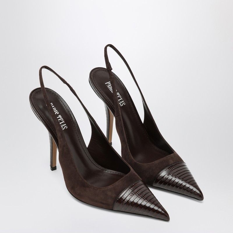 Paris Texas Brown Suede And Leather Slingback