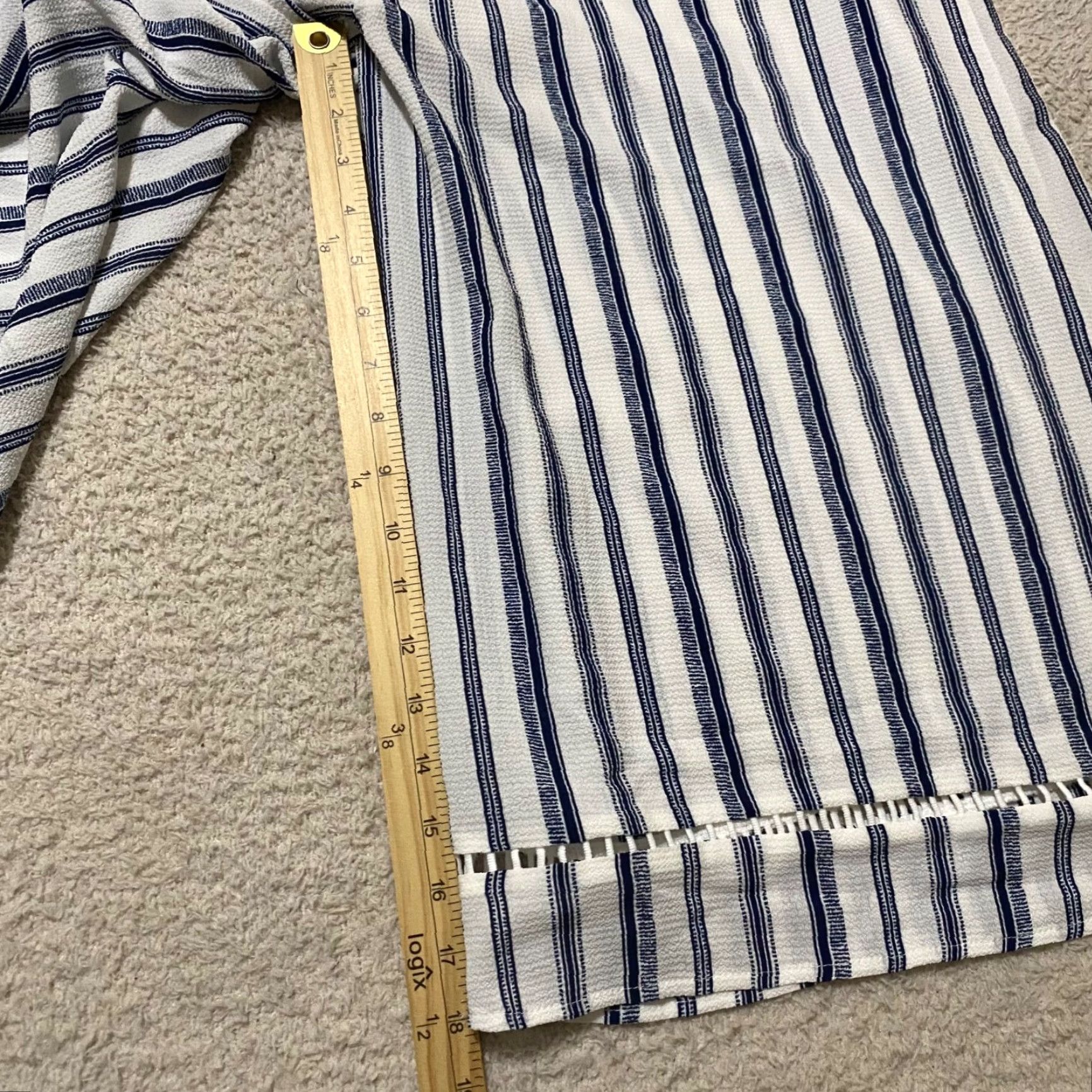 Vintage NYC Jumpsuit Womens Large Blue Striped Sleeveless One-Piece Dress Beach Summer NWT Size 36" / US 14 / IT 50 - 7 Thumbnail