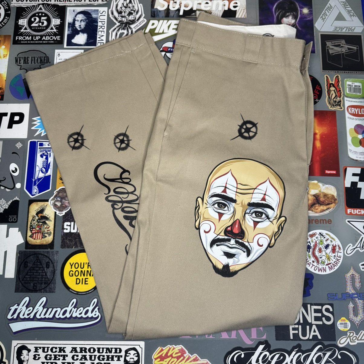Born X Raised Mr.Cartoon コラボ dickes 34 Born X Raised x Mister Cartoon x Dickies Work Pants Green