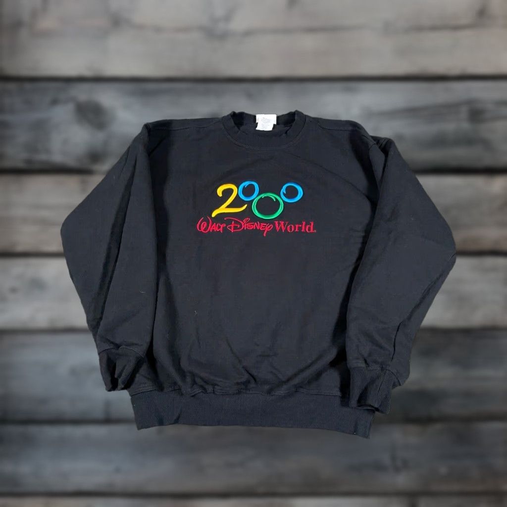 Disney VINTAGE Disney Sweatshirt Adult Medium Black Embroidered 2000 90s Cartoon TV Graphic Print Animals Pullover Crew Neck Men Mens Size US M / EU 48-50 / 2 - 1 Thumbnail