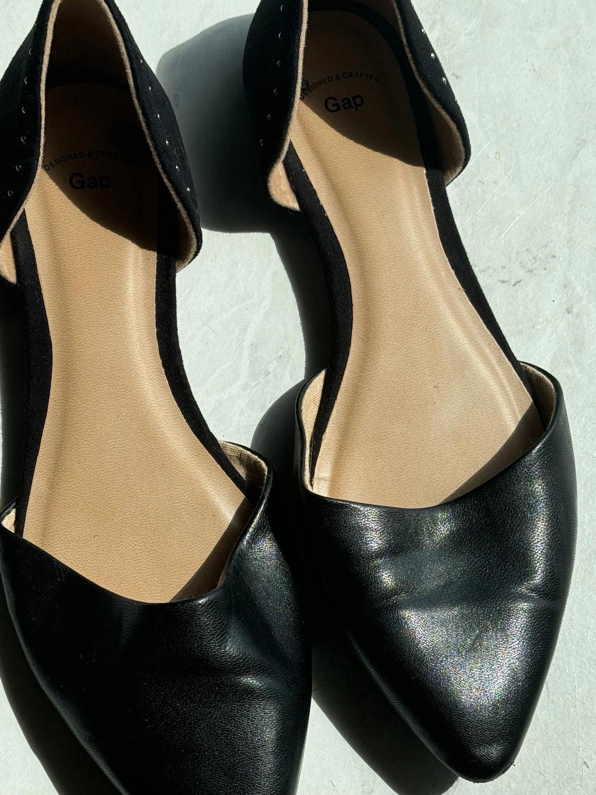 Designer Studed Black Flats Size 7 Size US 7 / IT 37 - 2 Thumbnail